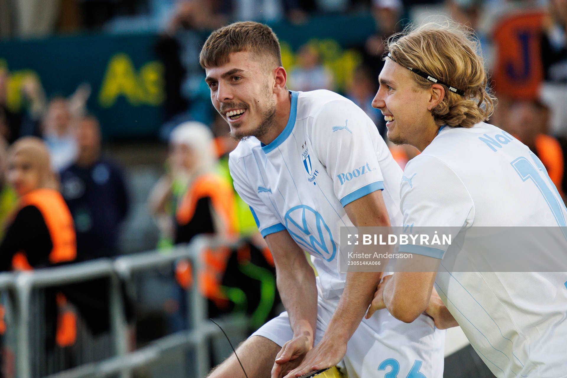 Malmö FFs Patriot Sejdiu efter fotbollsmatchen i Allsvenskan mellan Halmstad och Malmö FF den 14 maj 2023 i Halmstad. 