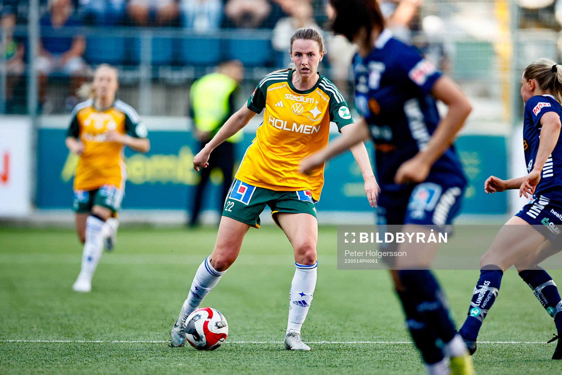 IFK Norrköpings Chelsie Dawber under fotbollsmatchen i Damallsvenskan mellan Linköping och IFK Norrköping den 14 maj 2023 i Linköping.