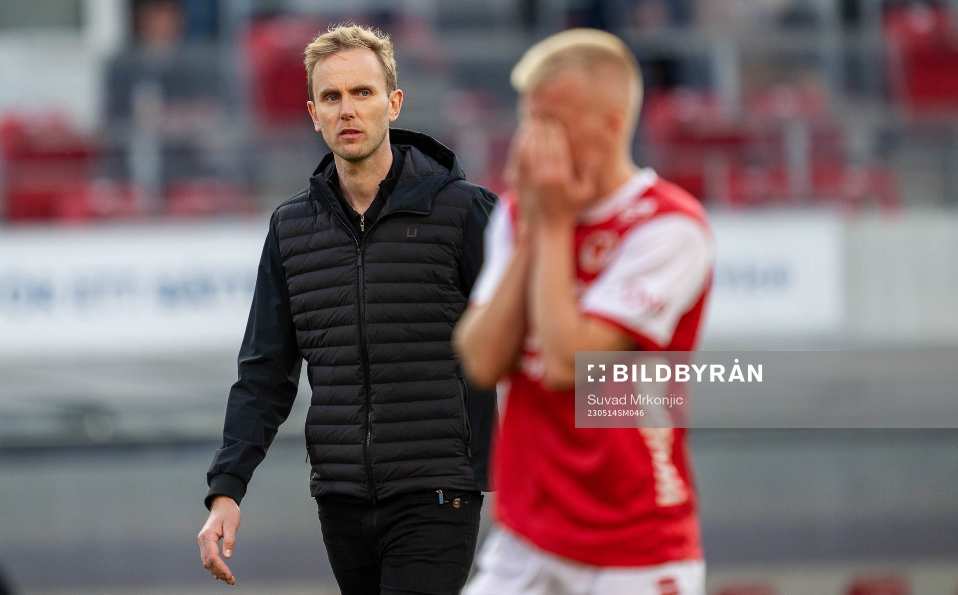 Kalmars tränare Henrik Jensen och Axel Lindahl deppar