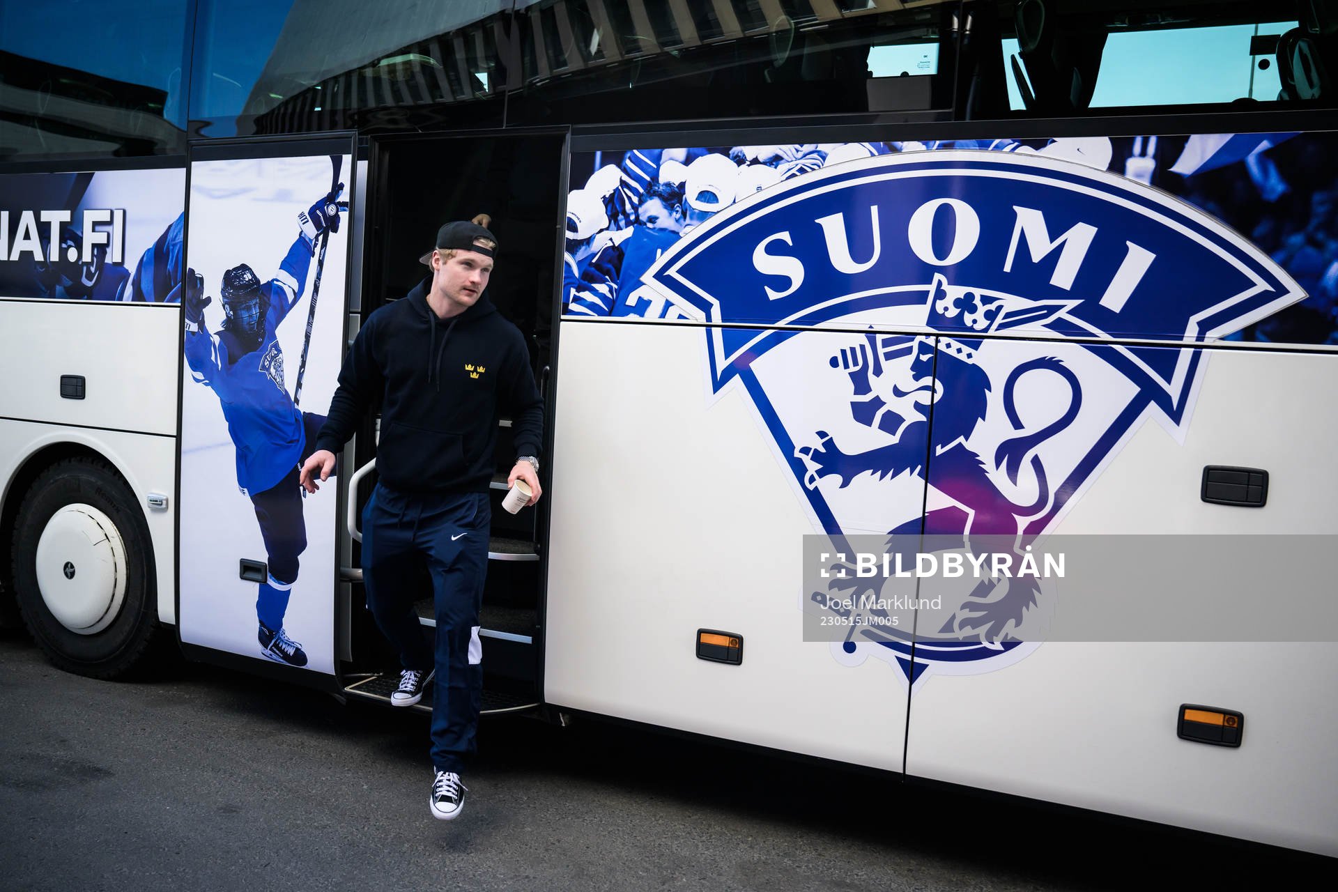 Carl Grundström of Sweden arrives to the arena in a