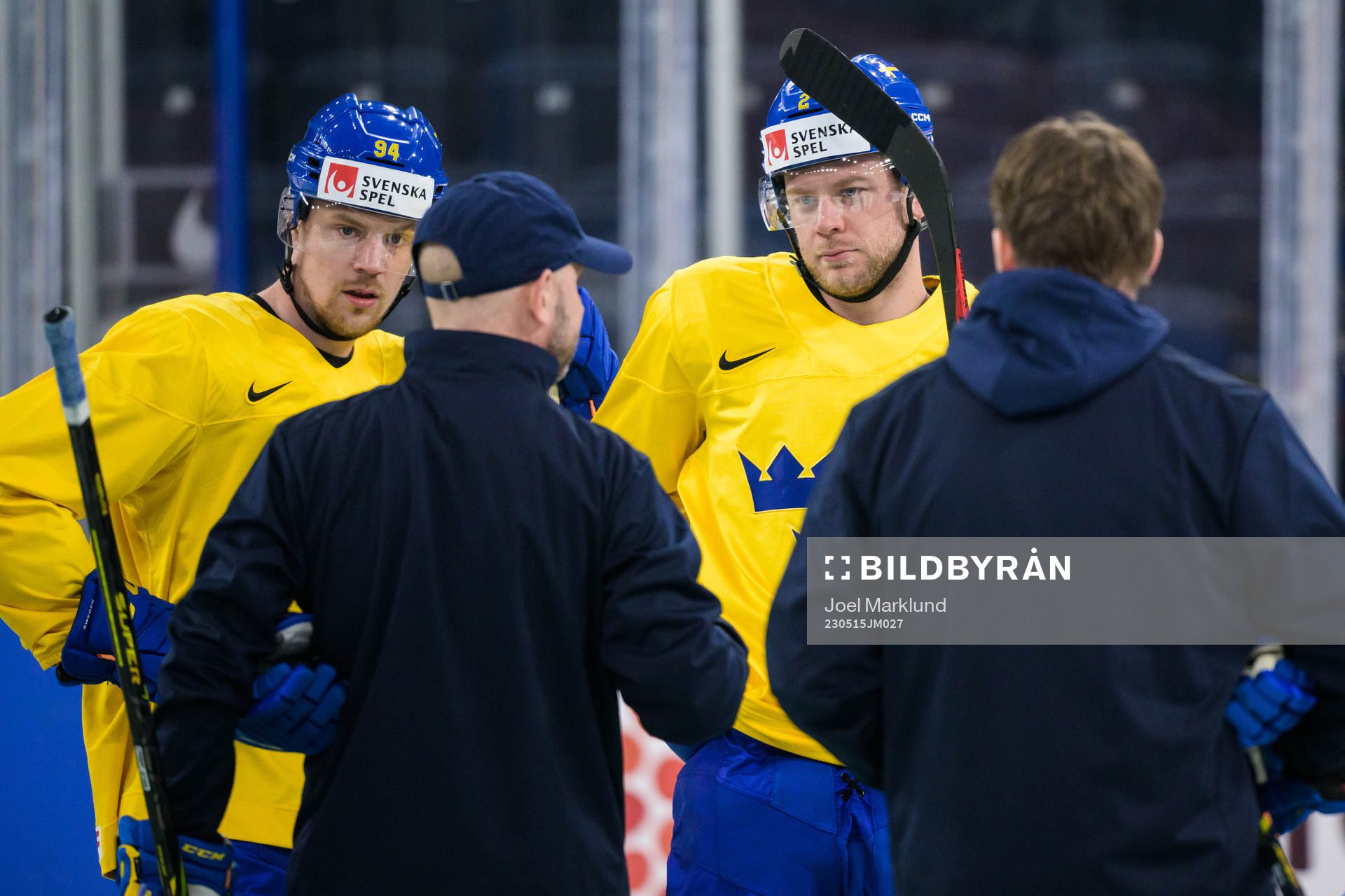 Joel Persson and Christian Folin of Sweden at a practice