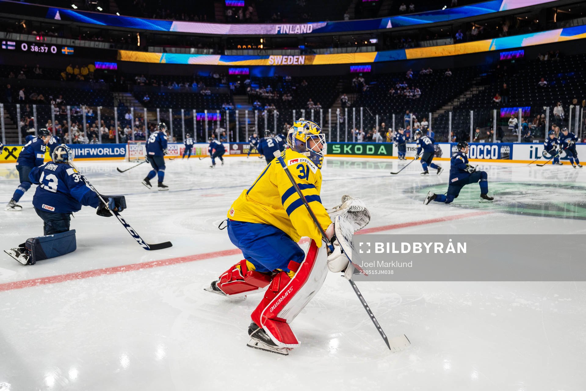 Goaltender Lars Johansson of Sweden