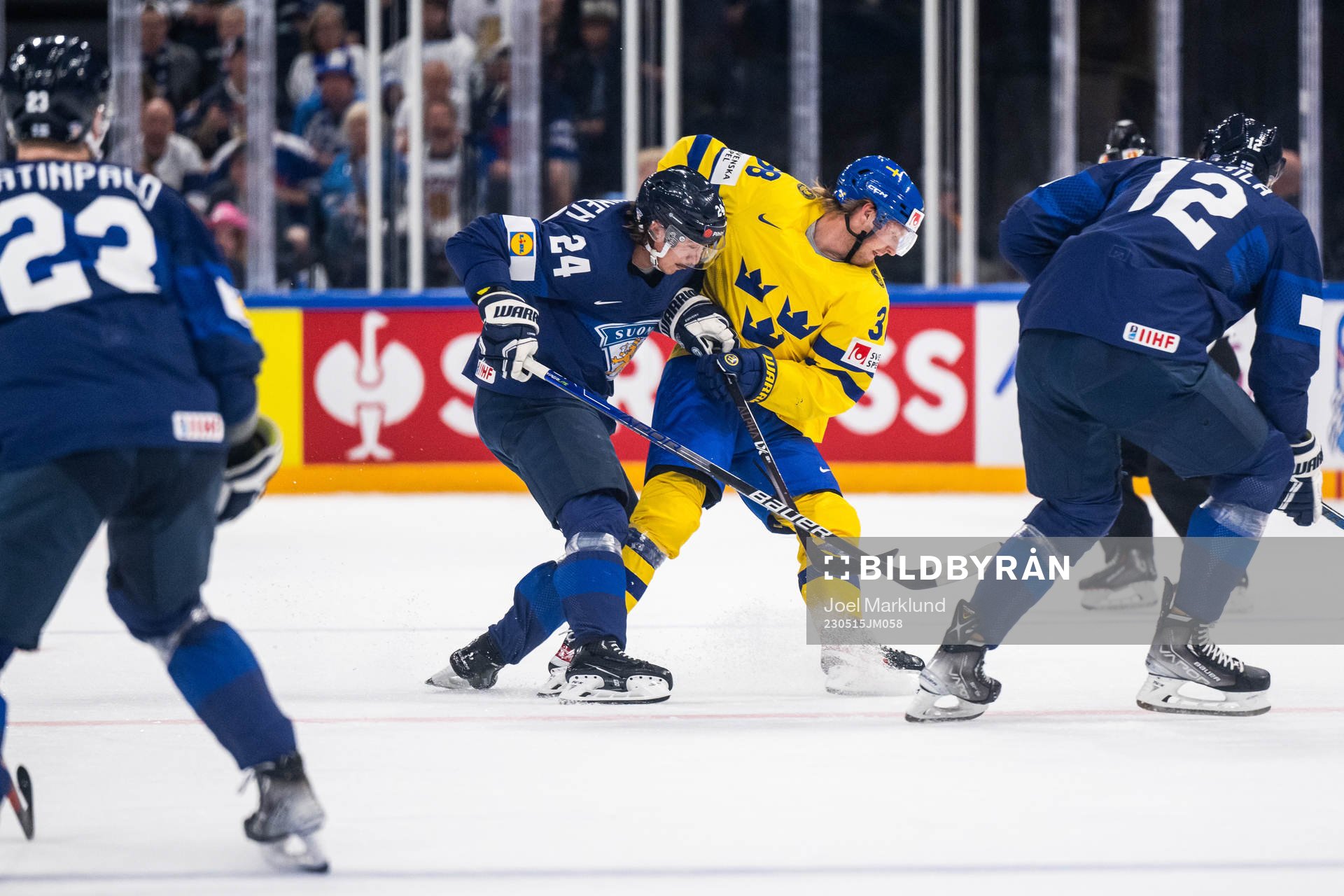 Hannes Björninen of Finland and Rasmus Sandin of Sweden
