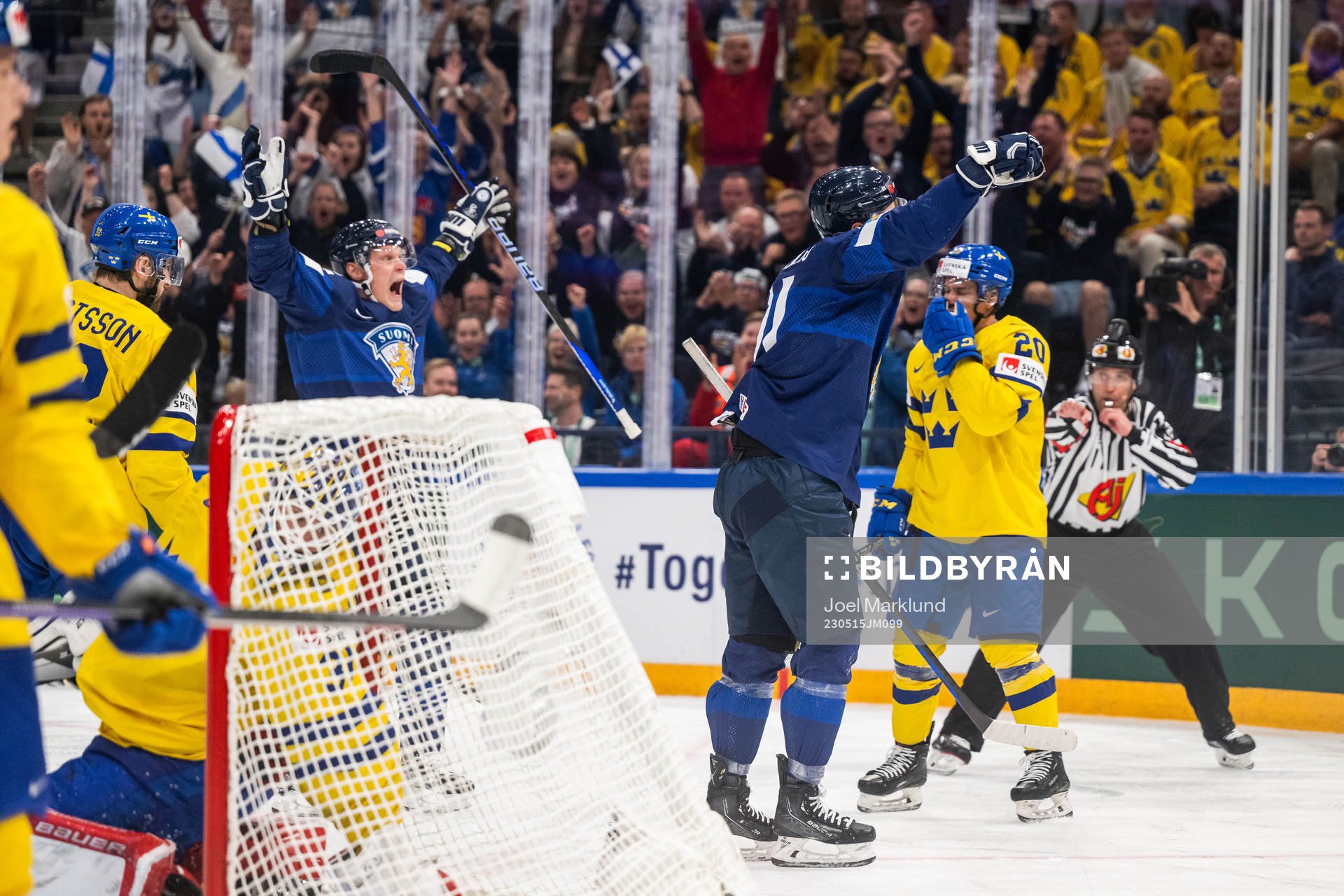 Harri Pesonen and Juho Lammikko of Finland celebrate