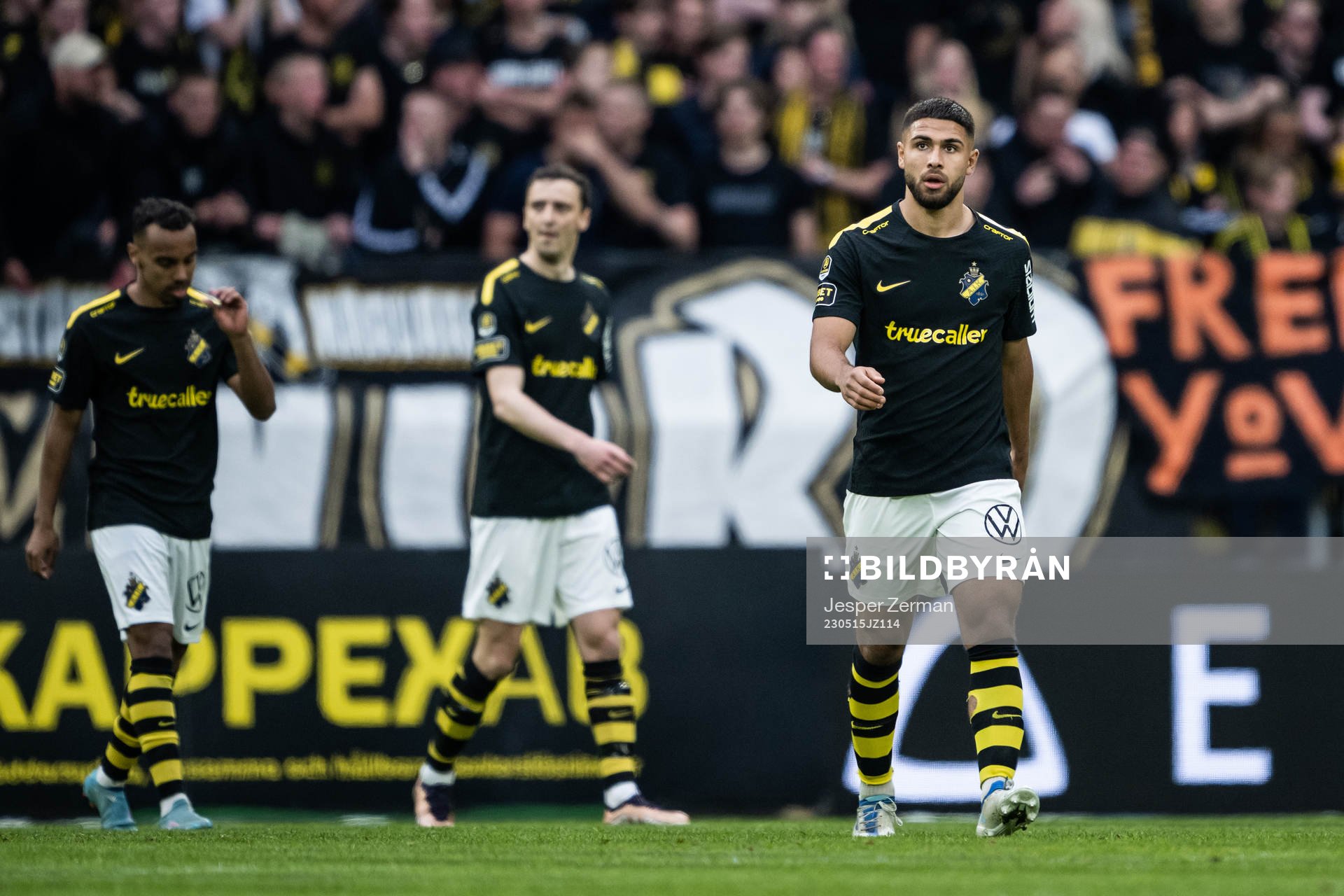AIKs Bilal Hussein, Jetmir Haliti och Omar Faraj