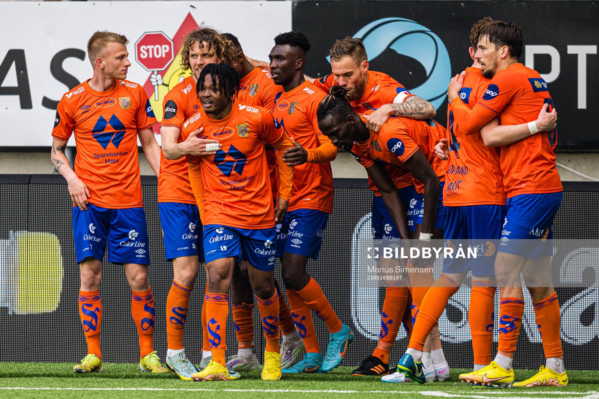 Isaac Atanga of Aalesund celebrates