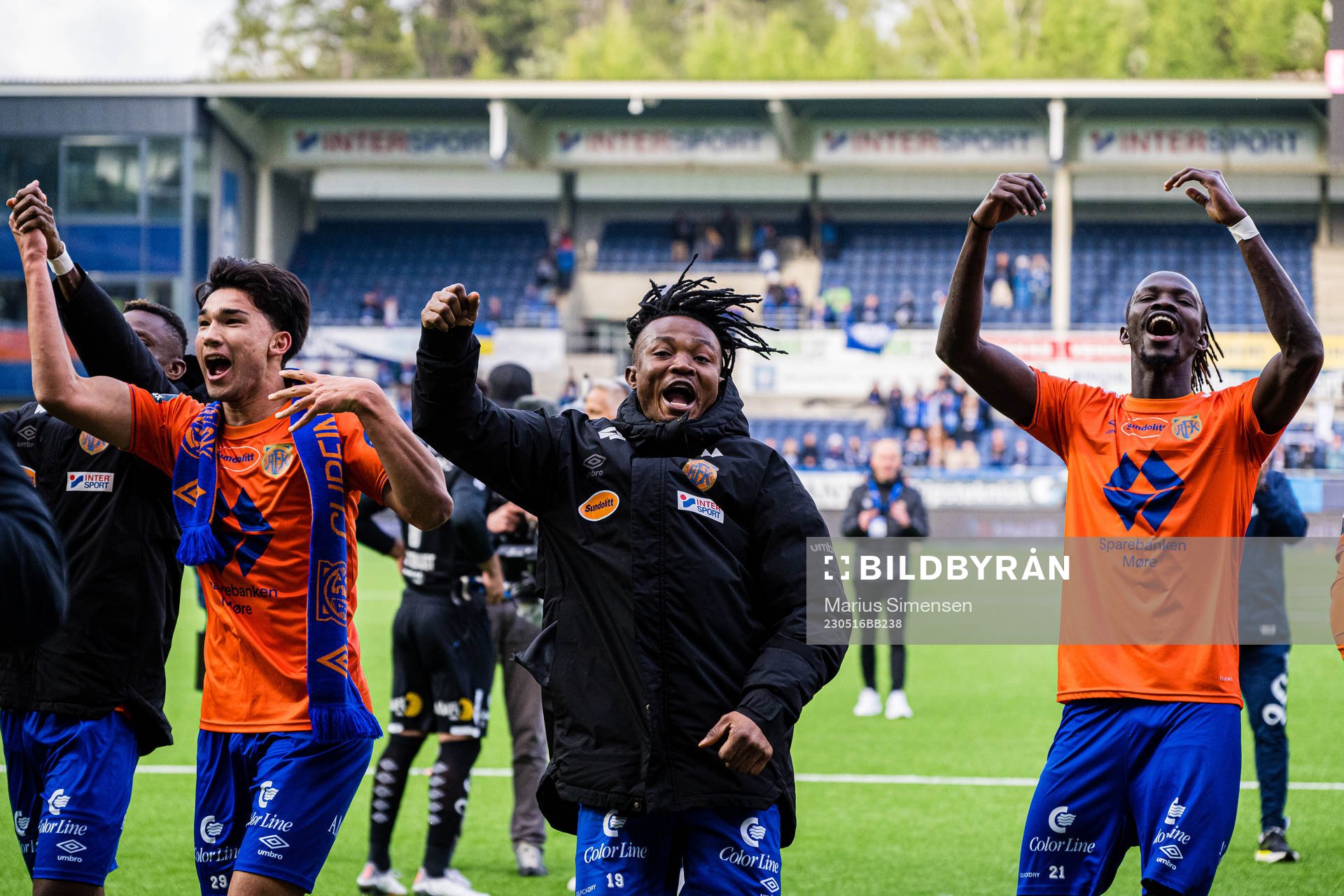 Isaac Atanga of Aalesund celebrates