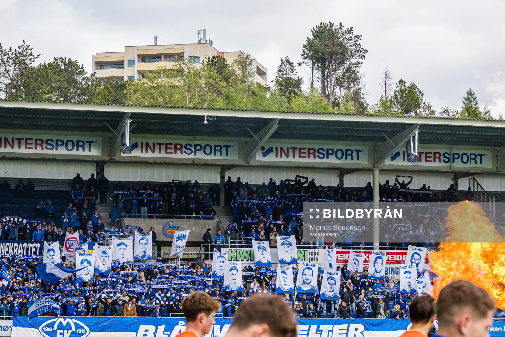 Spectators in the stands