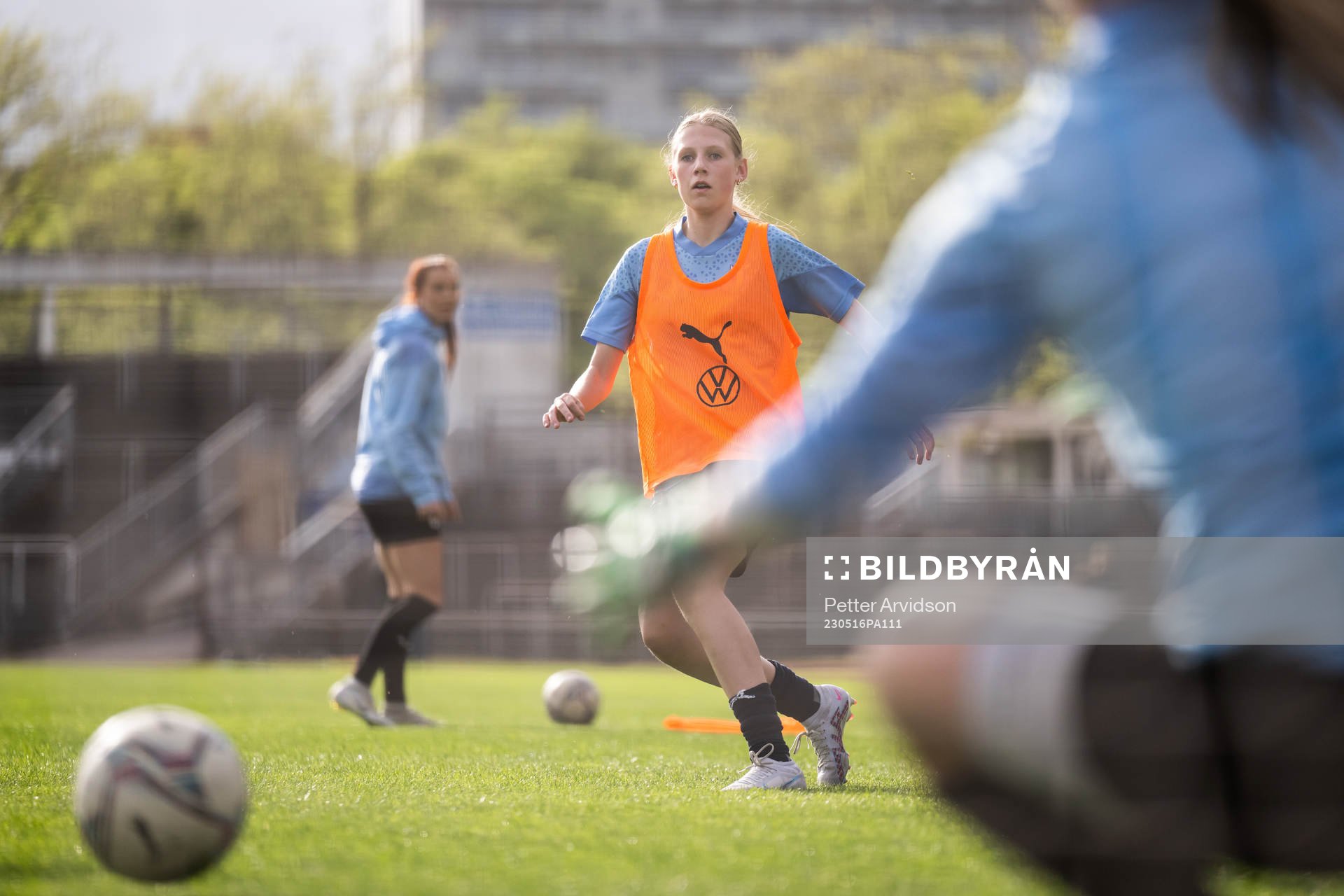Isabella Adler under en träning med Malmö FF den 16 maj 2023 i Malmö. 