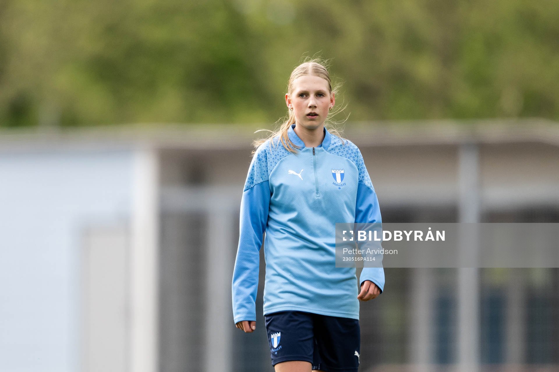 Isabella Adler under en träning med Malmö FF den 16 maj 2023 i Malmö. 