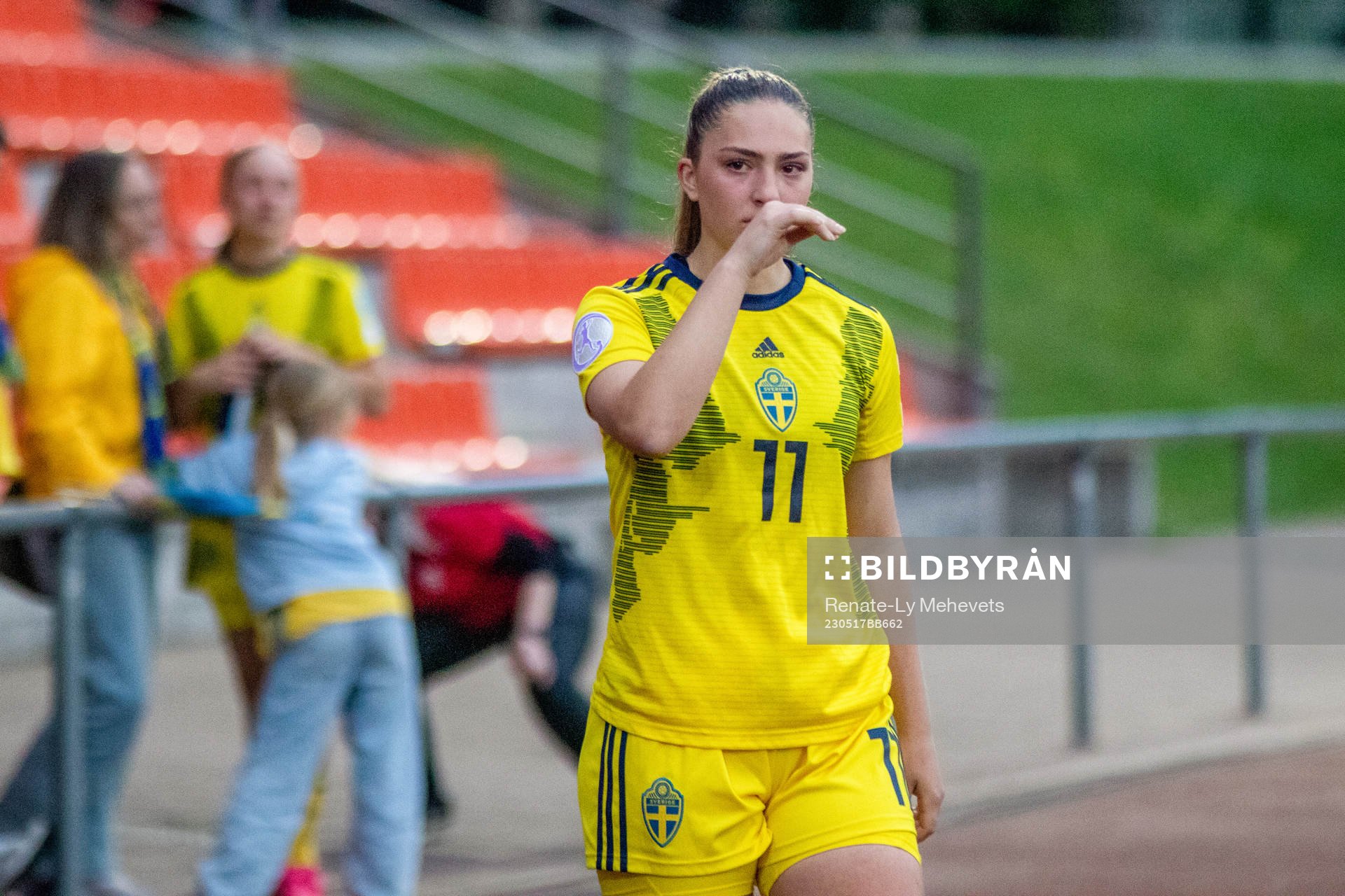 Olivia Ländin Sjöblom of Sweden looks dejected
