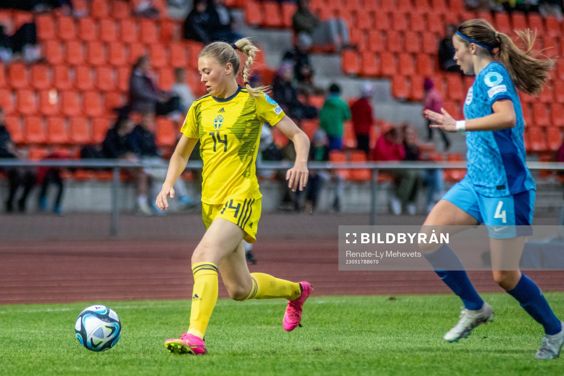 Ida Björnberg of Sweden during the 2023 UEFA Women's Under-17 Championship match between Sweden and England on May 17, 2023 in Tartu.