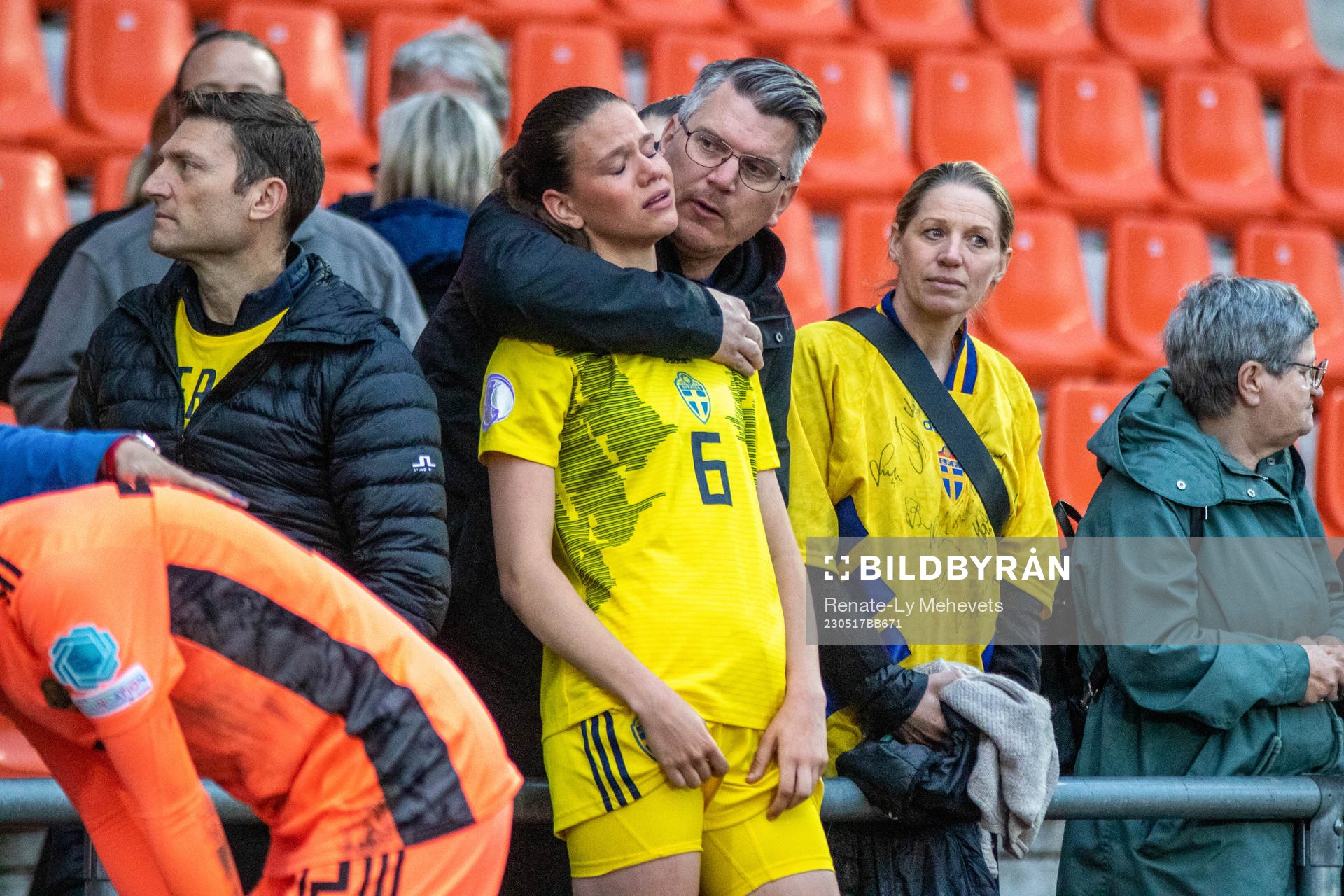 Bella Andersson of Sweden looks dejected