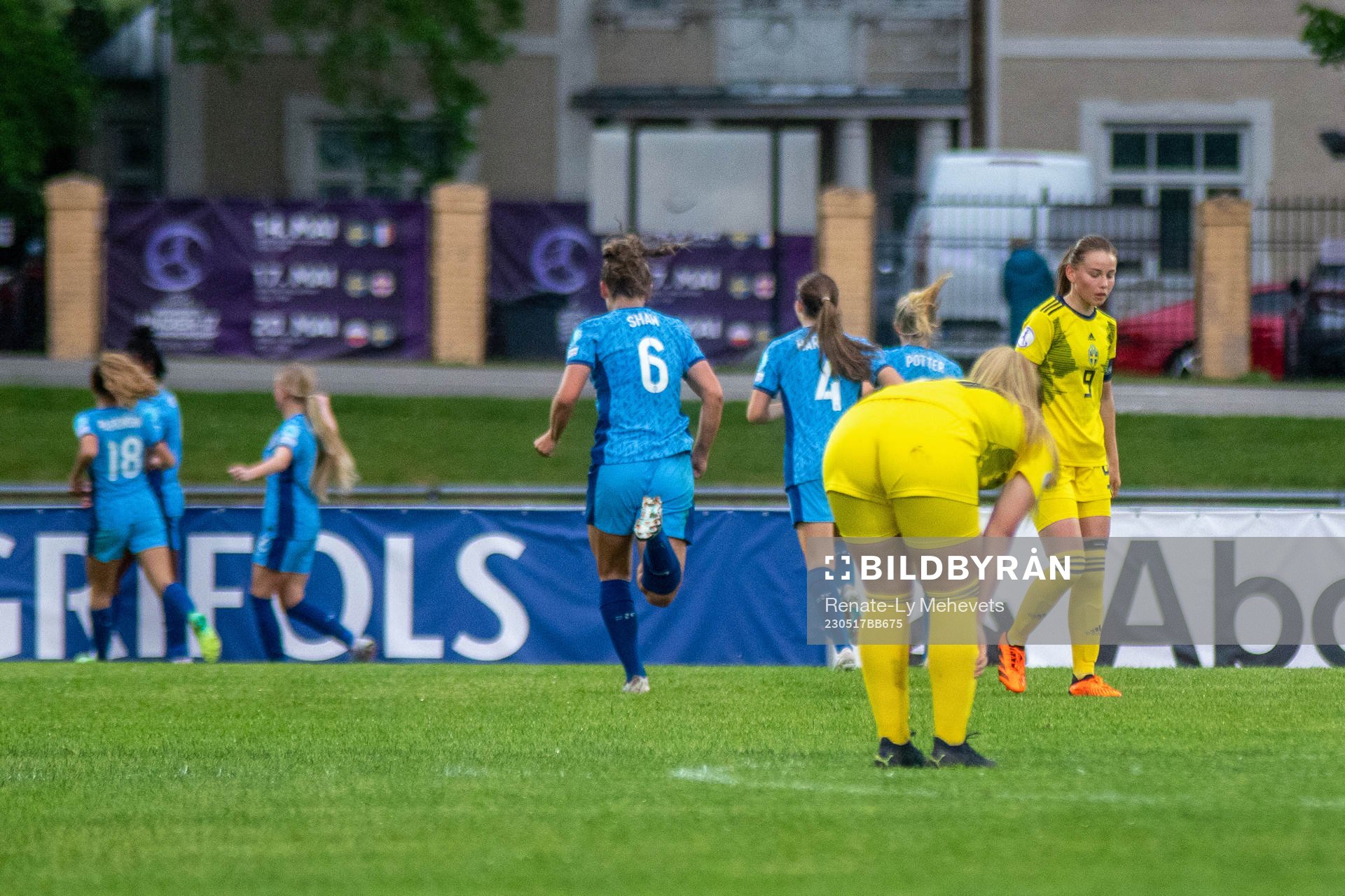 Elsa Pelgander of Sweden looks dejected as players of