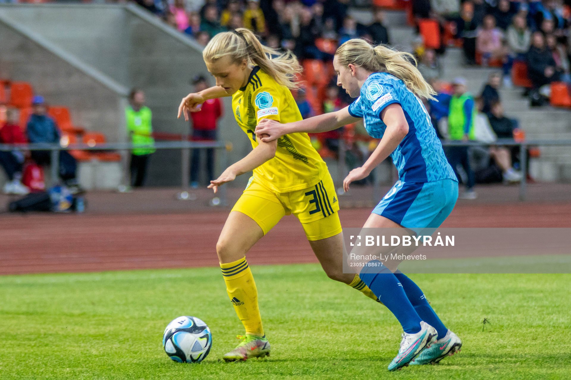 Smilla Holmberg of Sweden during the 2023 UEFA Women's Under-17 Championship match between Sweden and England on May 17, 2023 in Tartu.