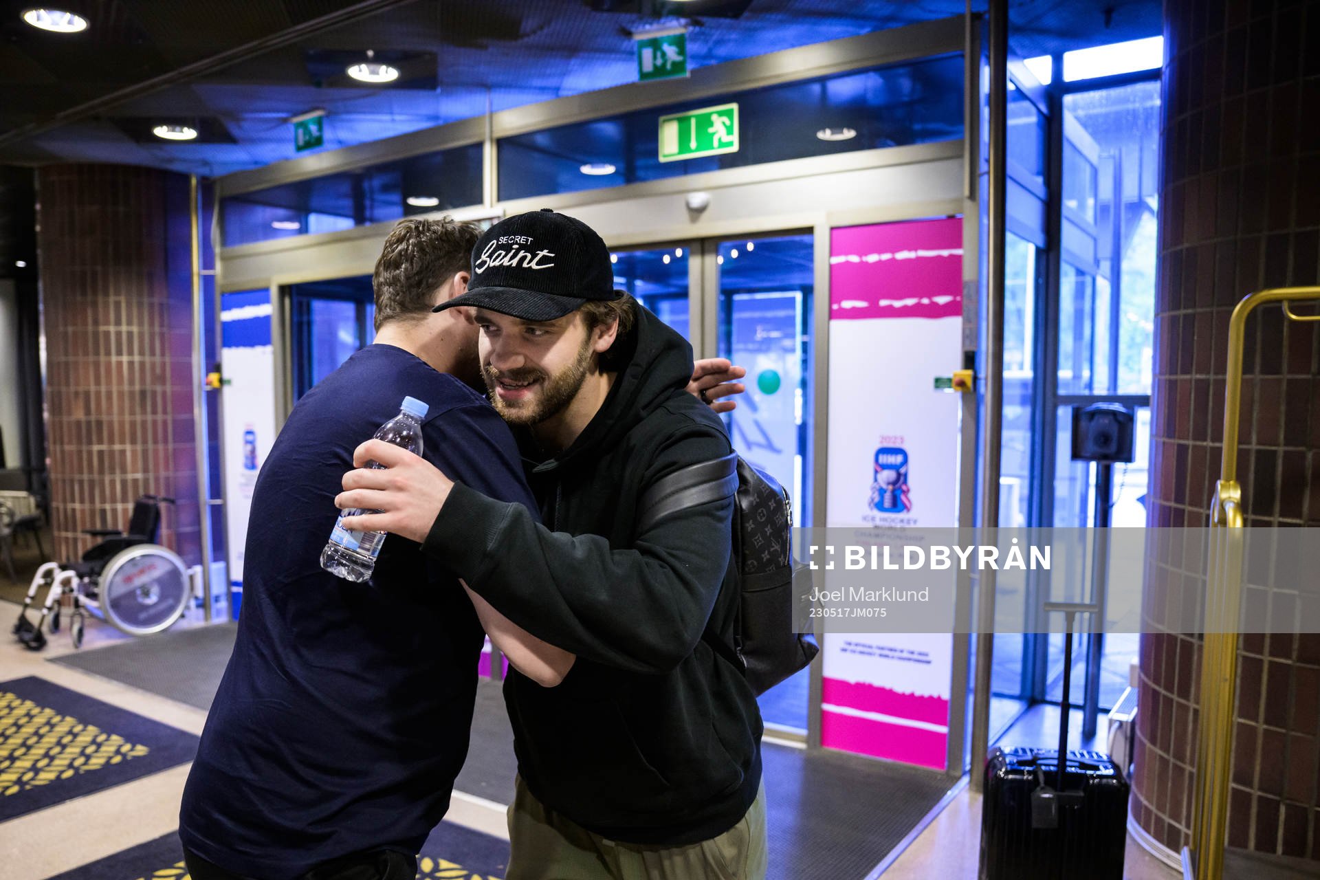 Assistant general manager Josef Boumedienne greets Timothy