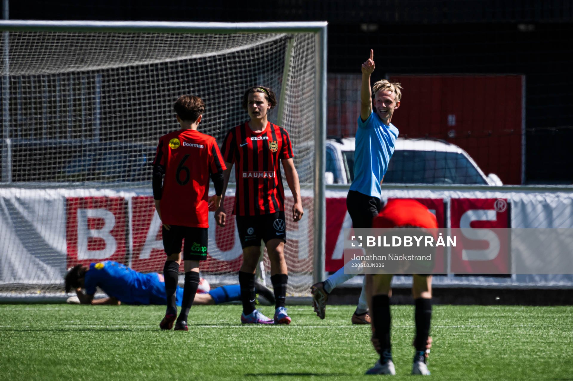 Landskronas Linus Lindeberg jublar