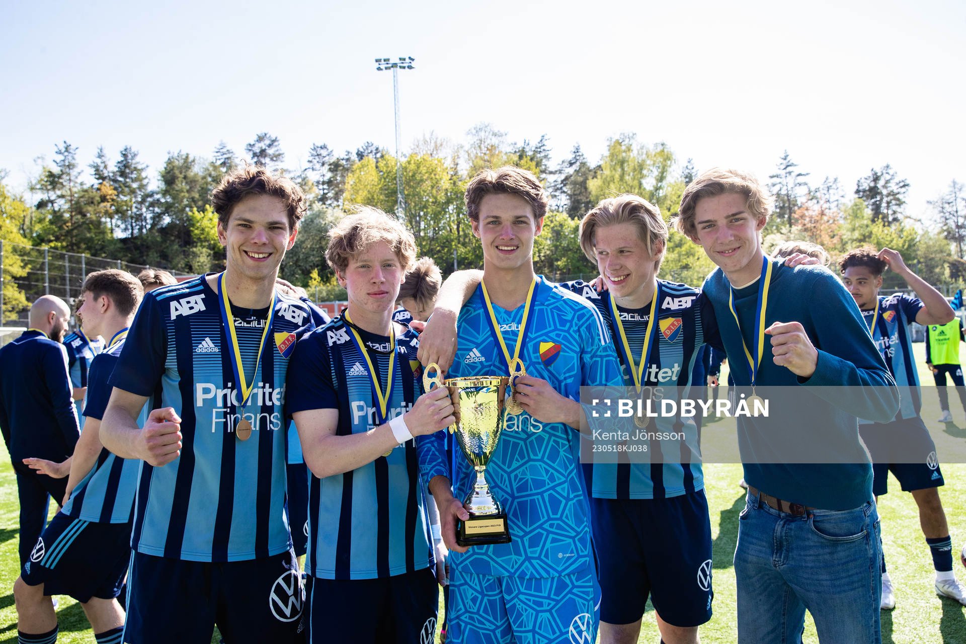 Djurgårdens Philip Rolke, Tom Dahlin, målvakt Max Croon,