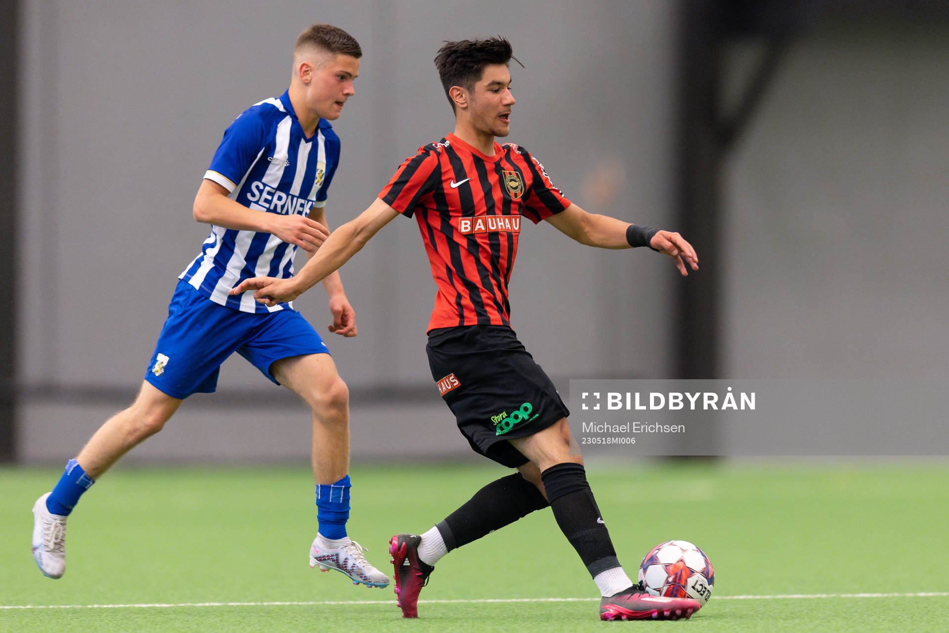 Brommapojkarnas Philip Pawlowski under finalen i ligacupen mellan IFK Göteborg och Brommapojkarna den 18 maj 2023 i Göteborg.
