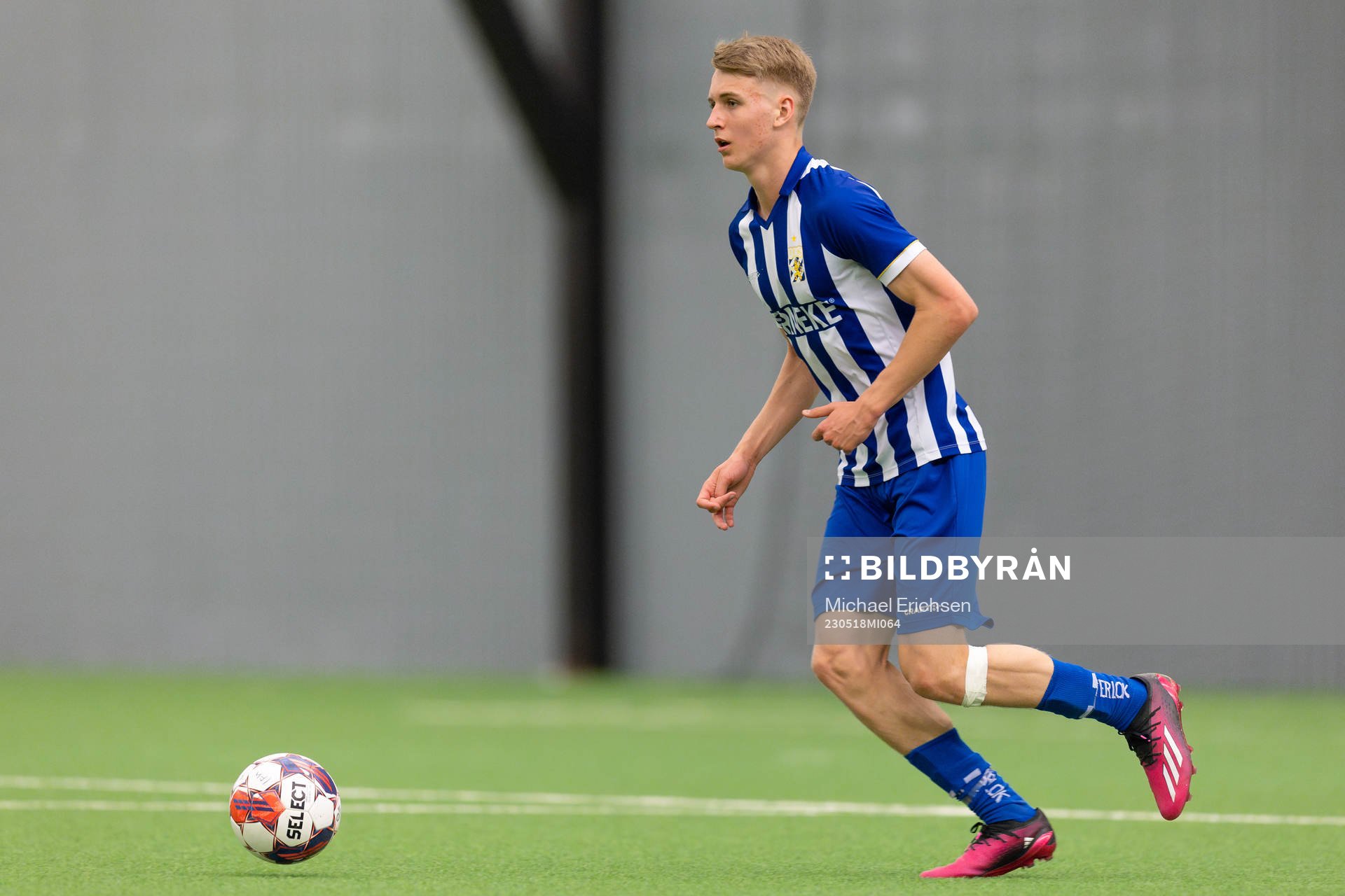 IFK Göteborgs Nathanel Lundén under finalen i ligacupen mellan IFK Göteborg och Brommapojkarna den 18 maj 2023 i Göteborg.