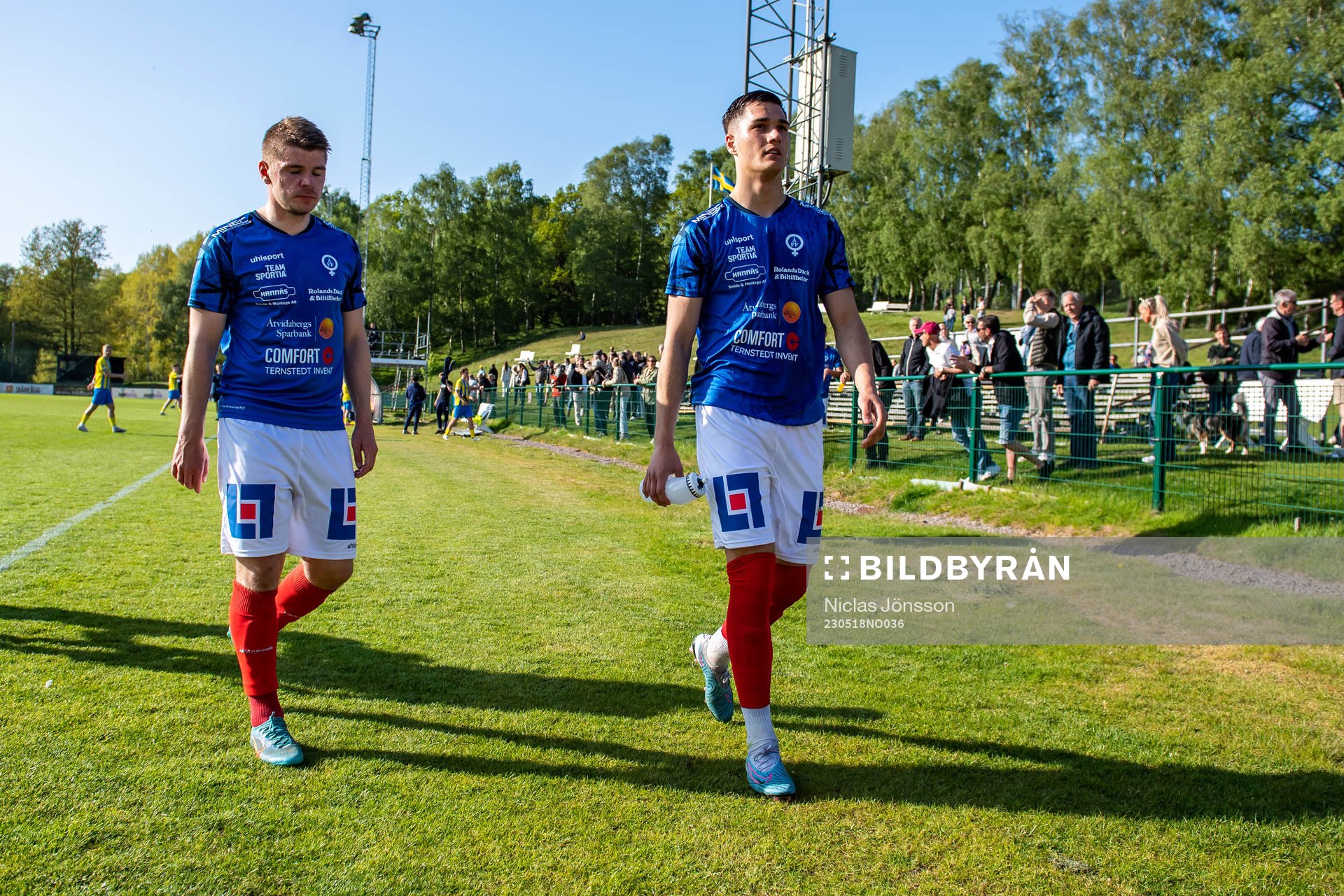 Åtvidabergs FFs Kevin Johansson och Amer Jusic deppar