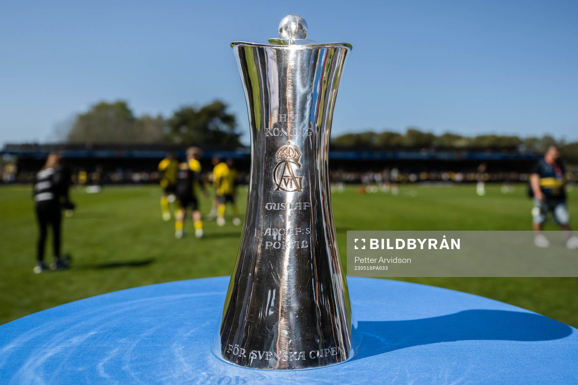 Svenska cupen-pokalen inför finalen i Svenska Cupen mellan Mjällby och Häcken den 18 maj 2023 i Hällevik. 