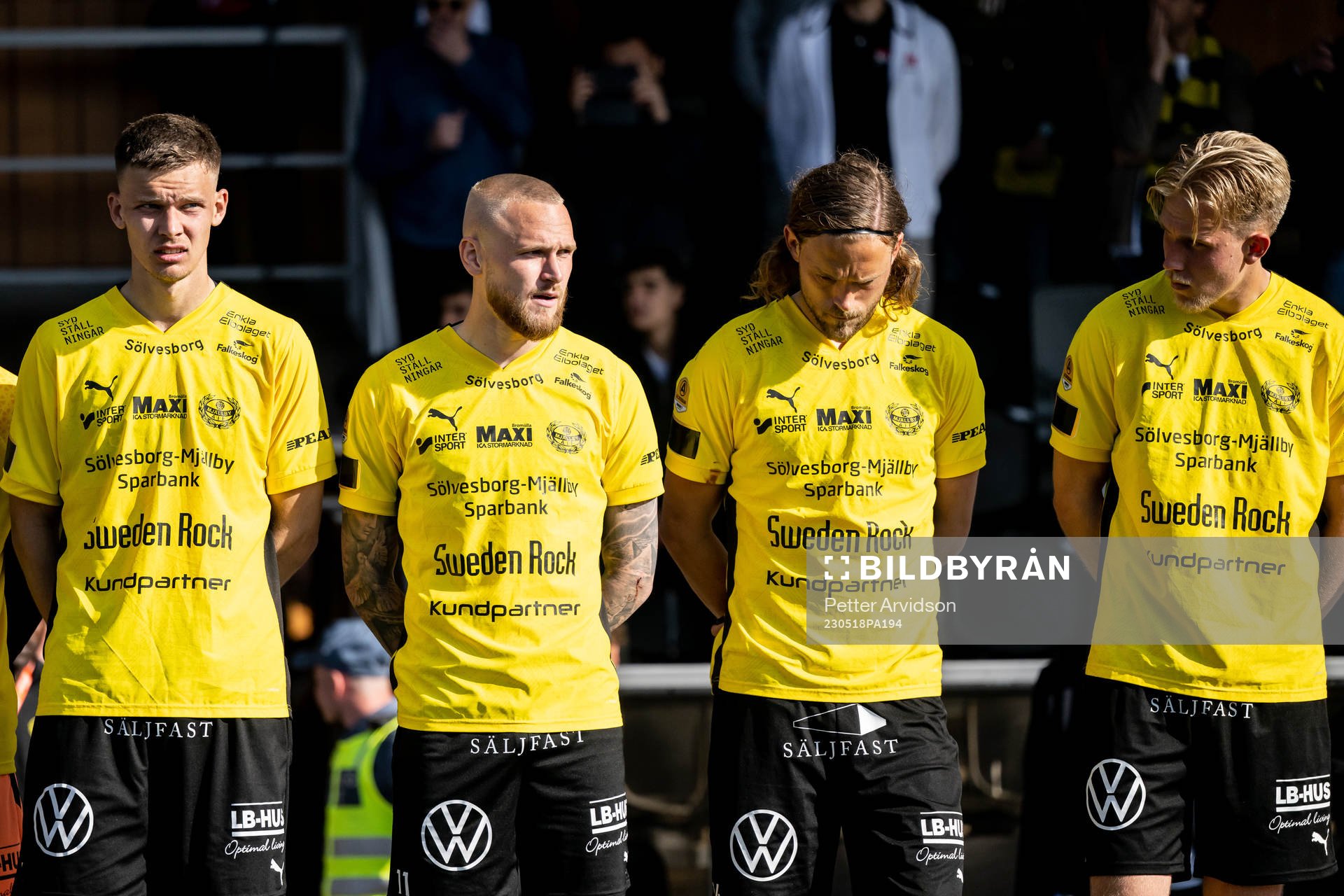 Mjällbys Arvid Brorsson, Adam Ståhl, Tom Pettersson och