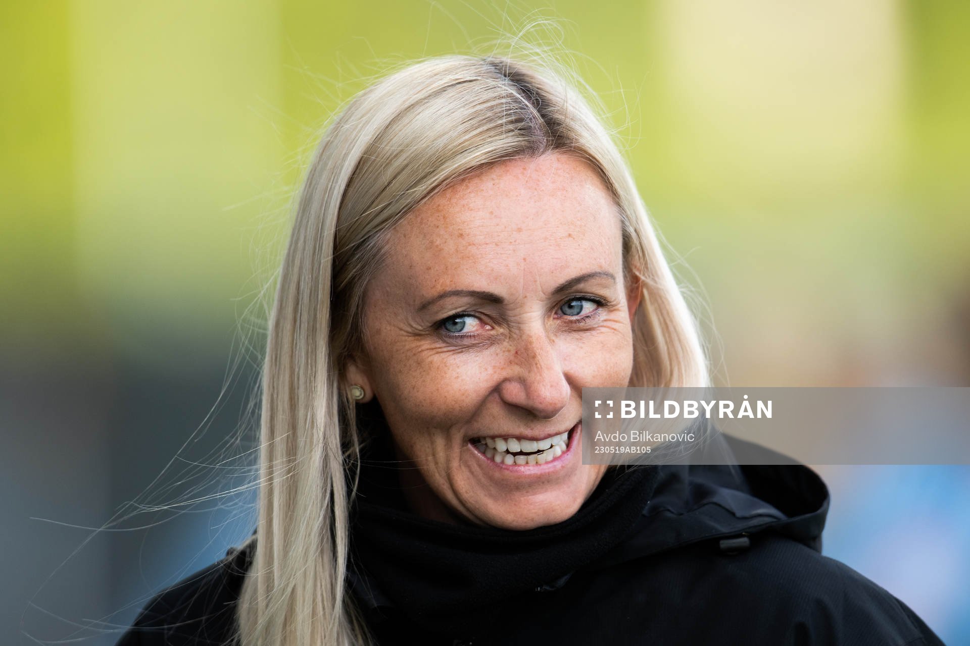 Kristianstads tränare Elisabet Gunnarsdottir under fotbollsmatchen i Damallsvenskan mellan Kristianstad och Djurgården den 19 maj 2023 i Kristianstad.