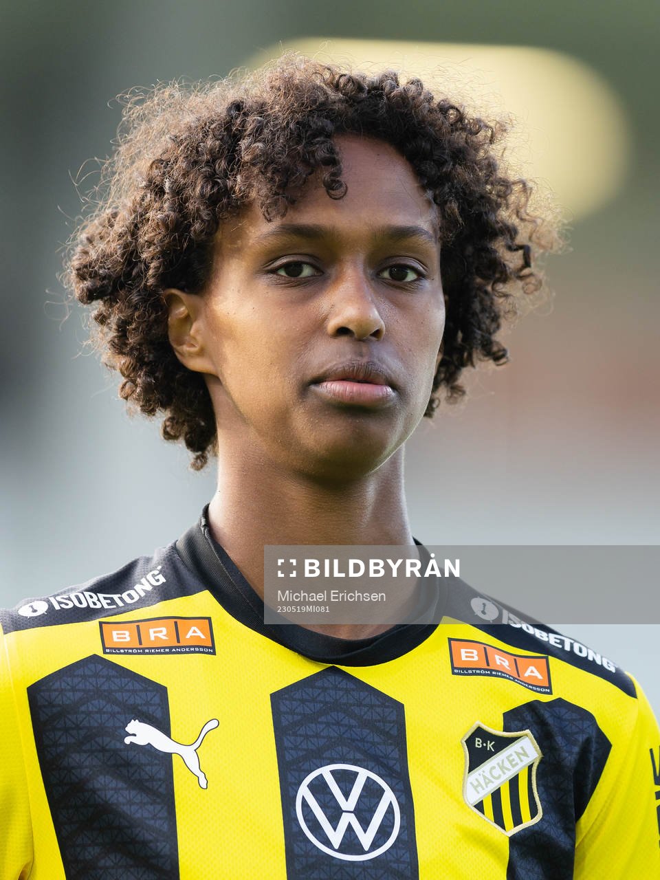 Häckens Hanna Lofthammar efter fotbollsmatchen i Damallsvenskan mellan Häcken och Linköping den 19 maj 2023 i Göteborg. 