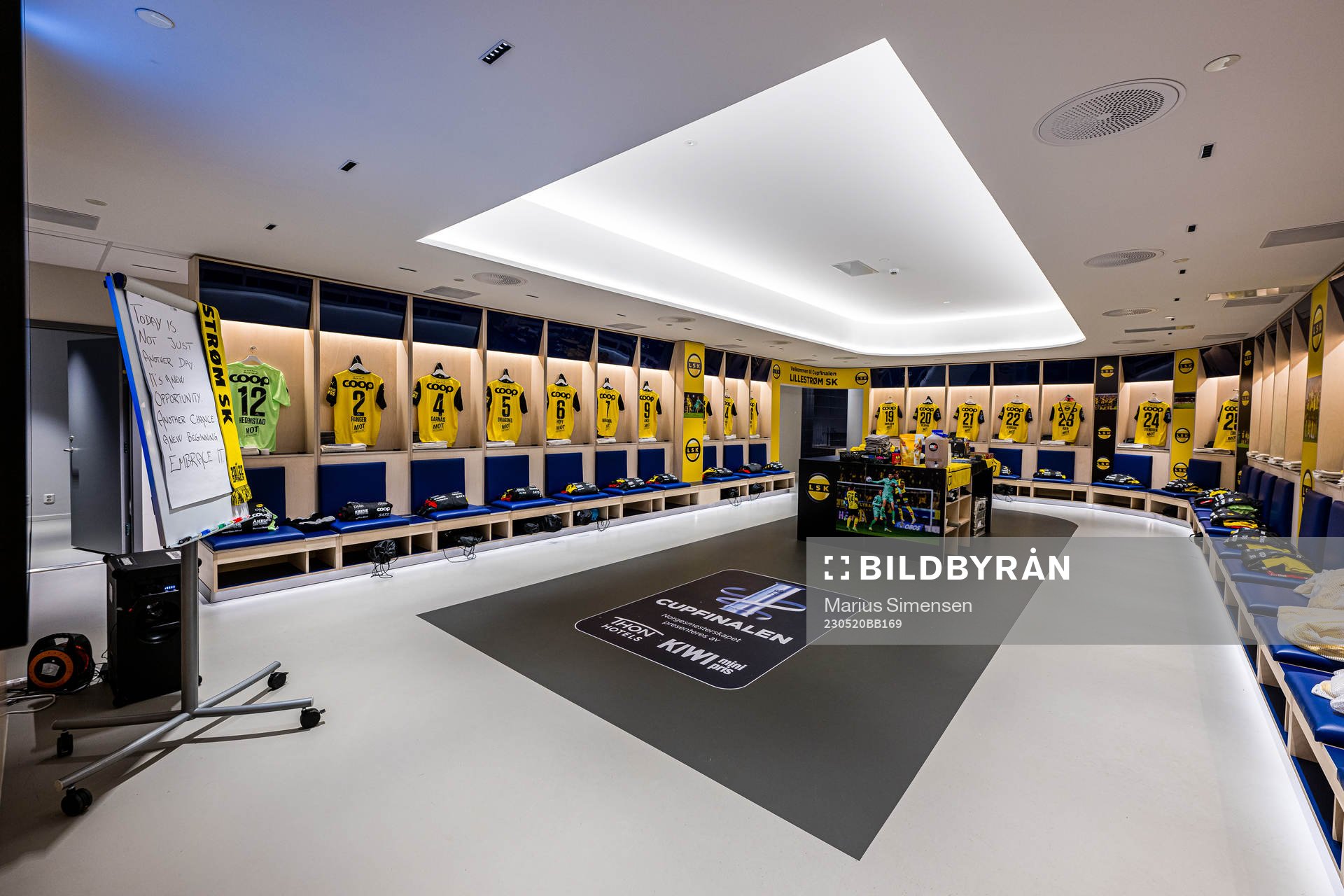 General interior view of the Lillestrøm SK dressing room