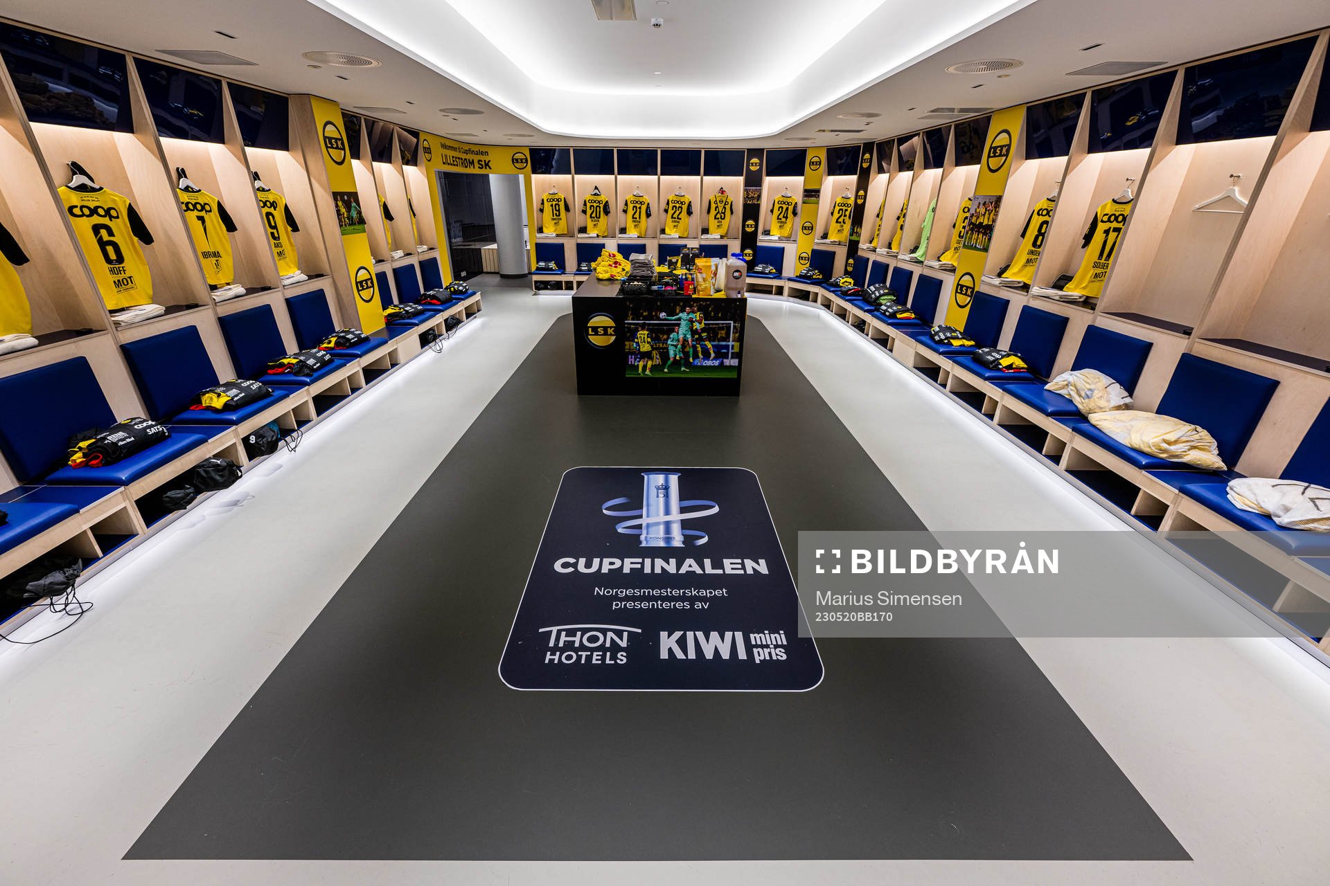 General interior view of the Lillestrøm SK dressing room