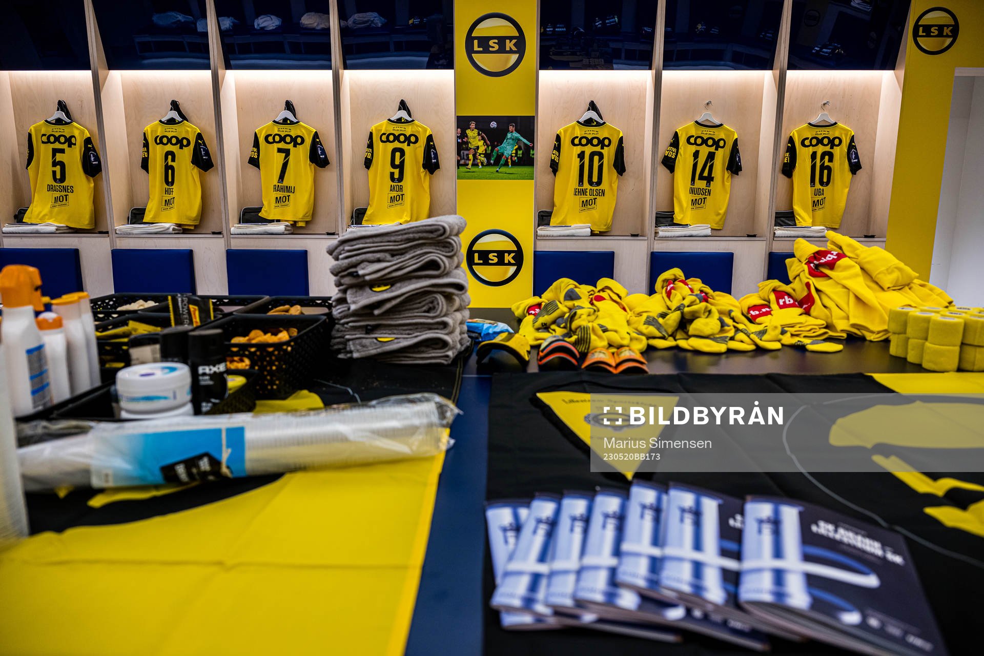 General interior view of the Lillestrøm SK dressing room
