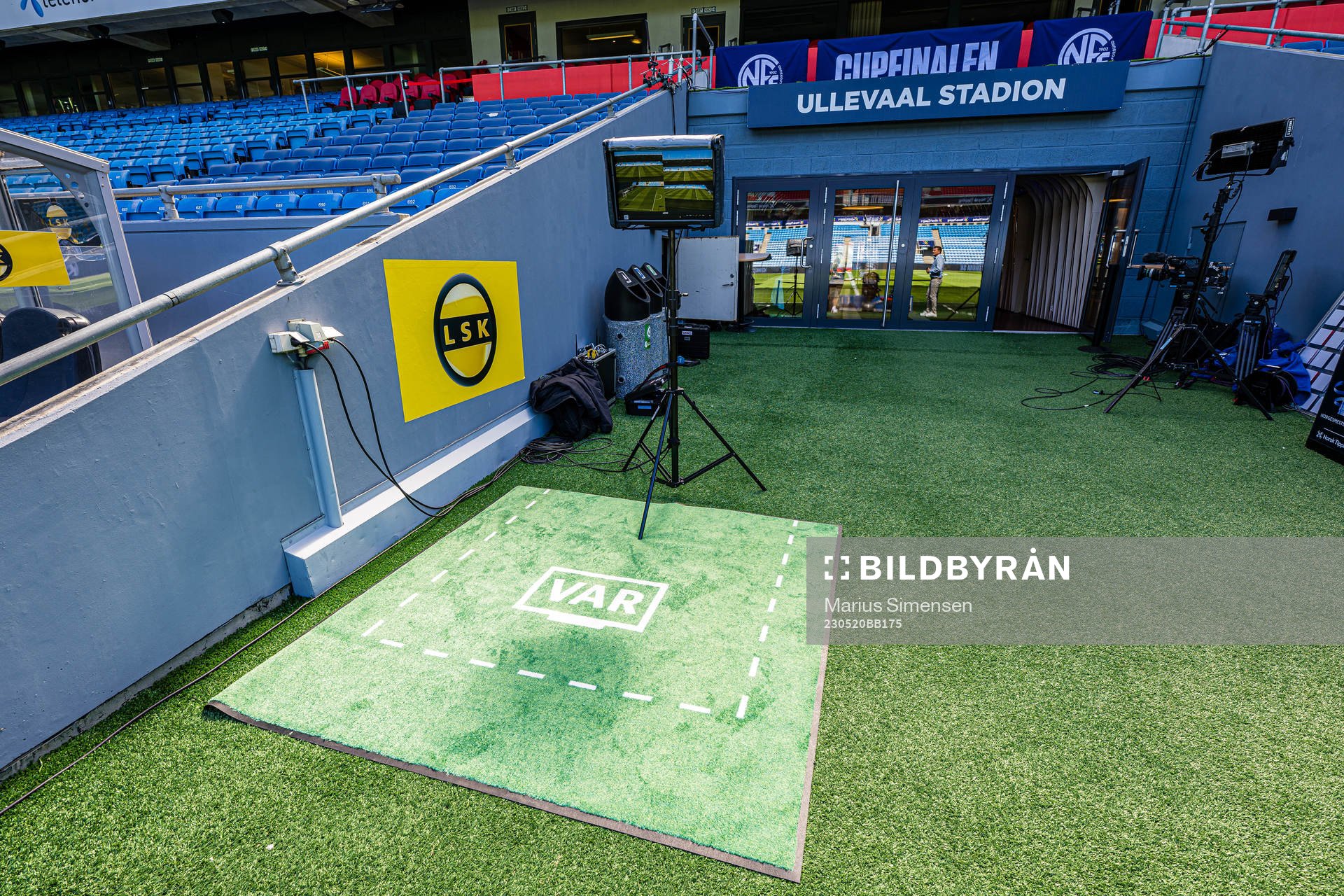 Video assistant referee (VAR) screen