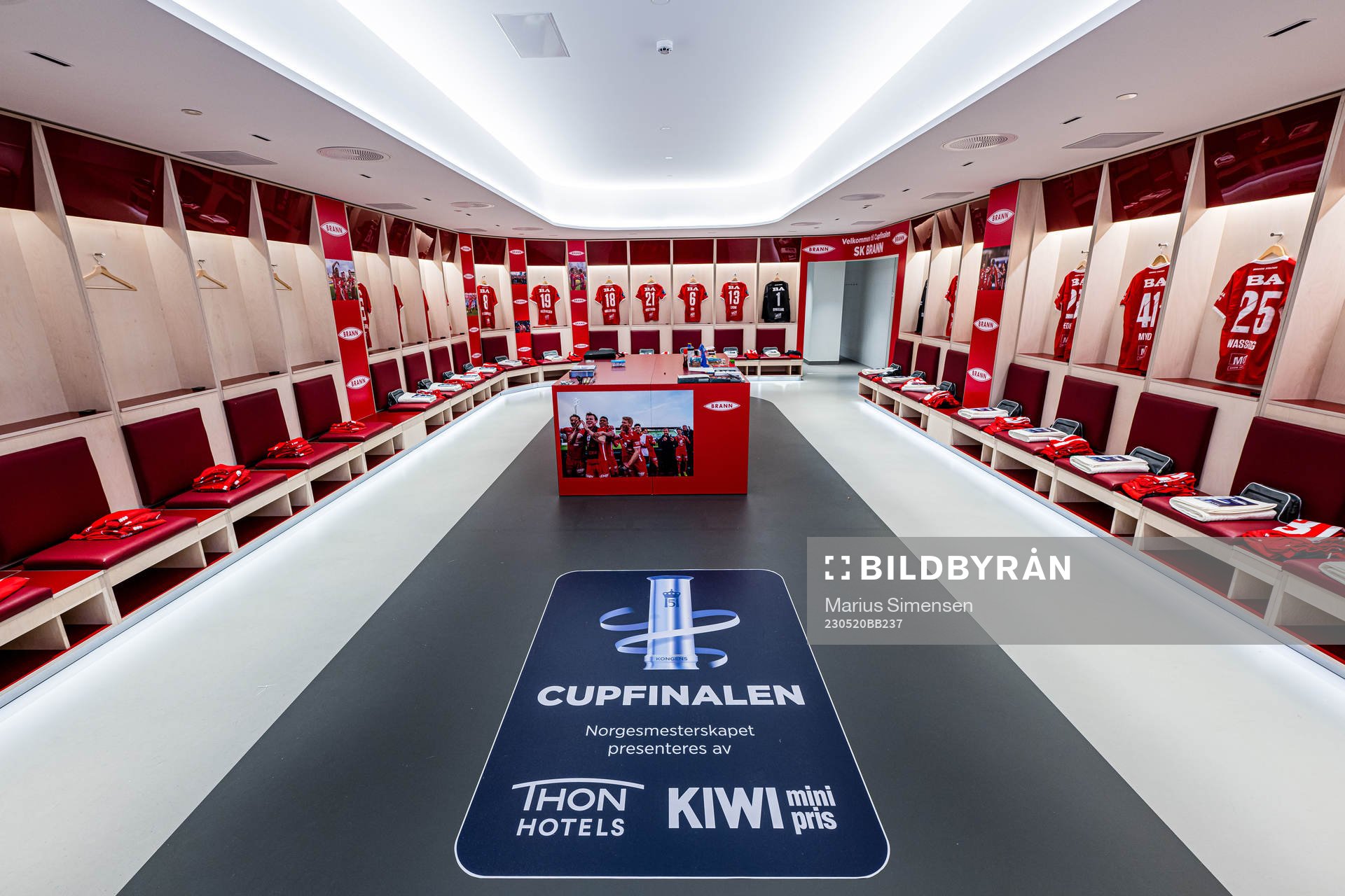 General interior view of the SK Brann dressing room at