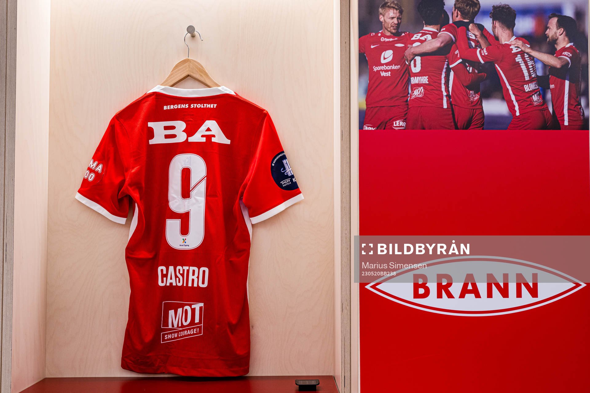 The shirt of Niklas Castro of Brann in the dressing room