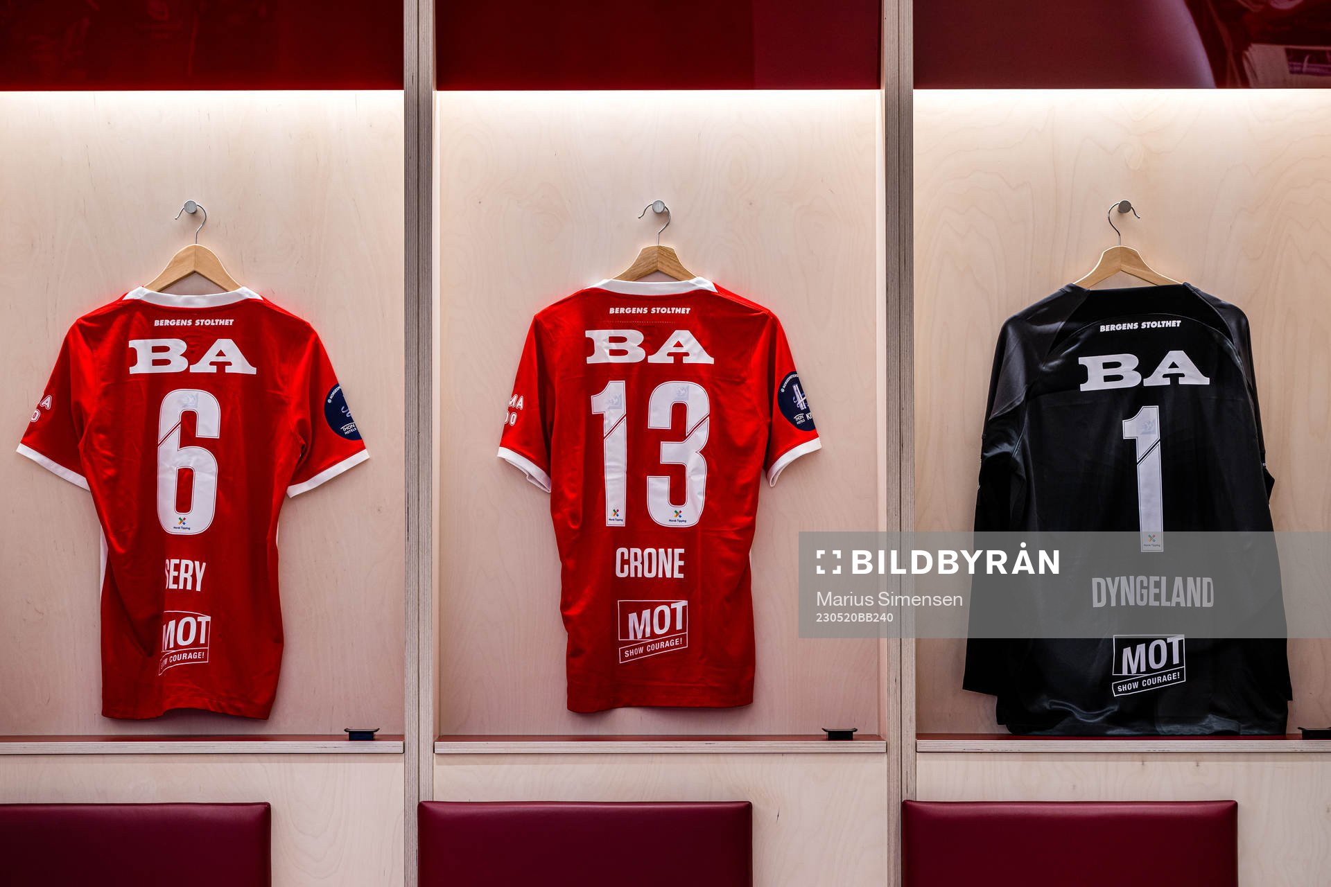 The shirt of Japhet Sery Larsen, Svenn Crone and Mathias