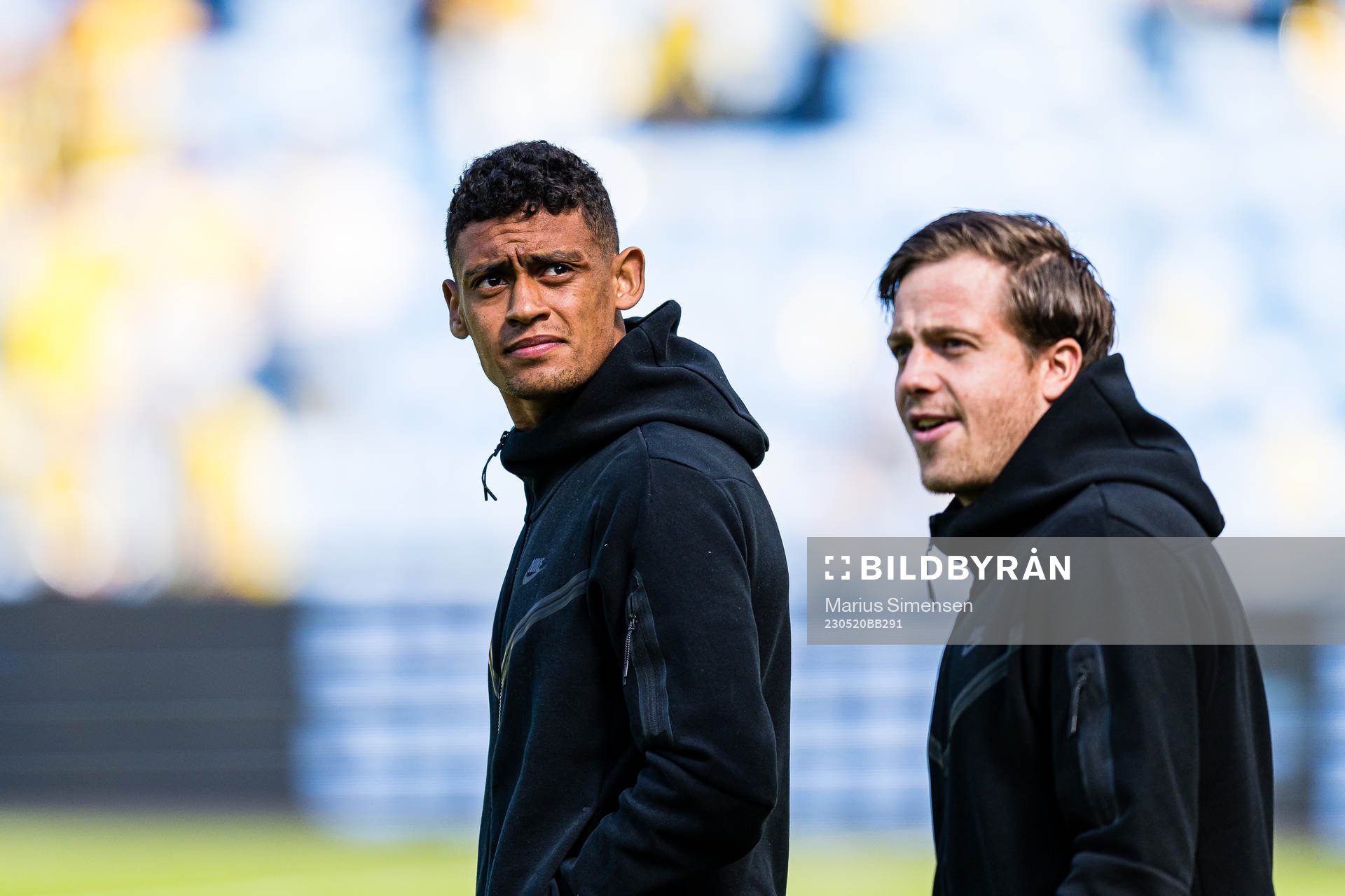 Japhet Sery Larsen and Frederik Børsting of Brann arrives