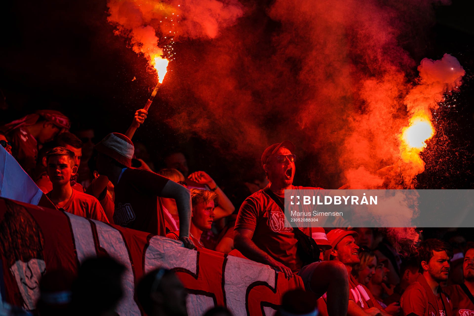 Spectators in the stands
