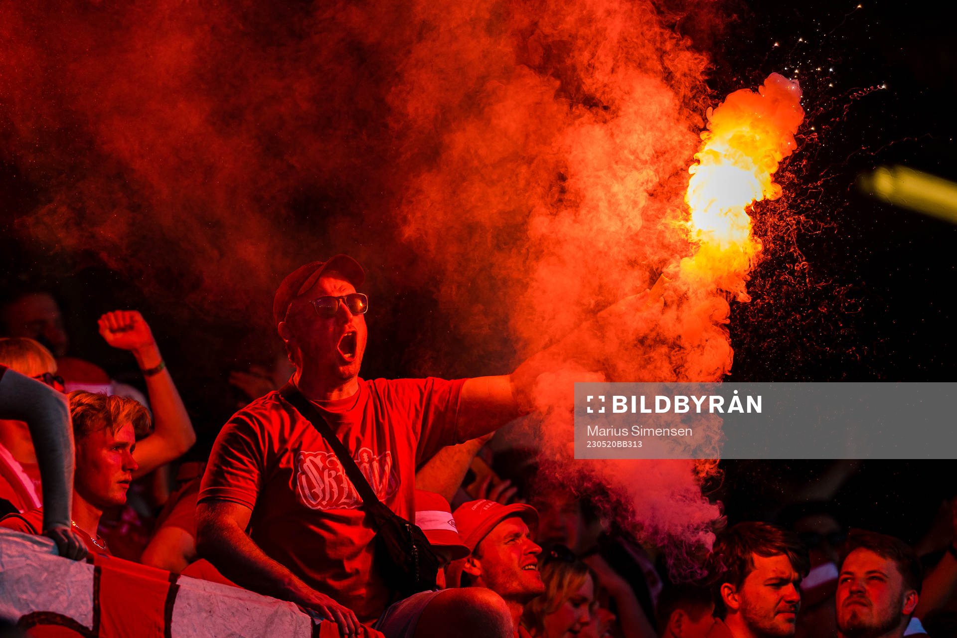 Spectators in the stands