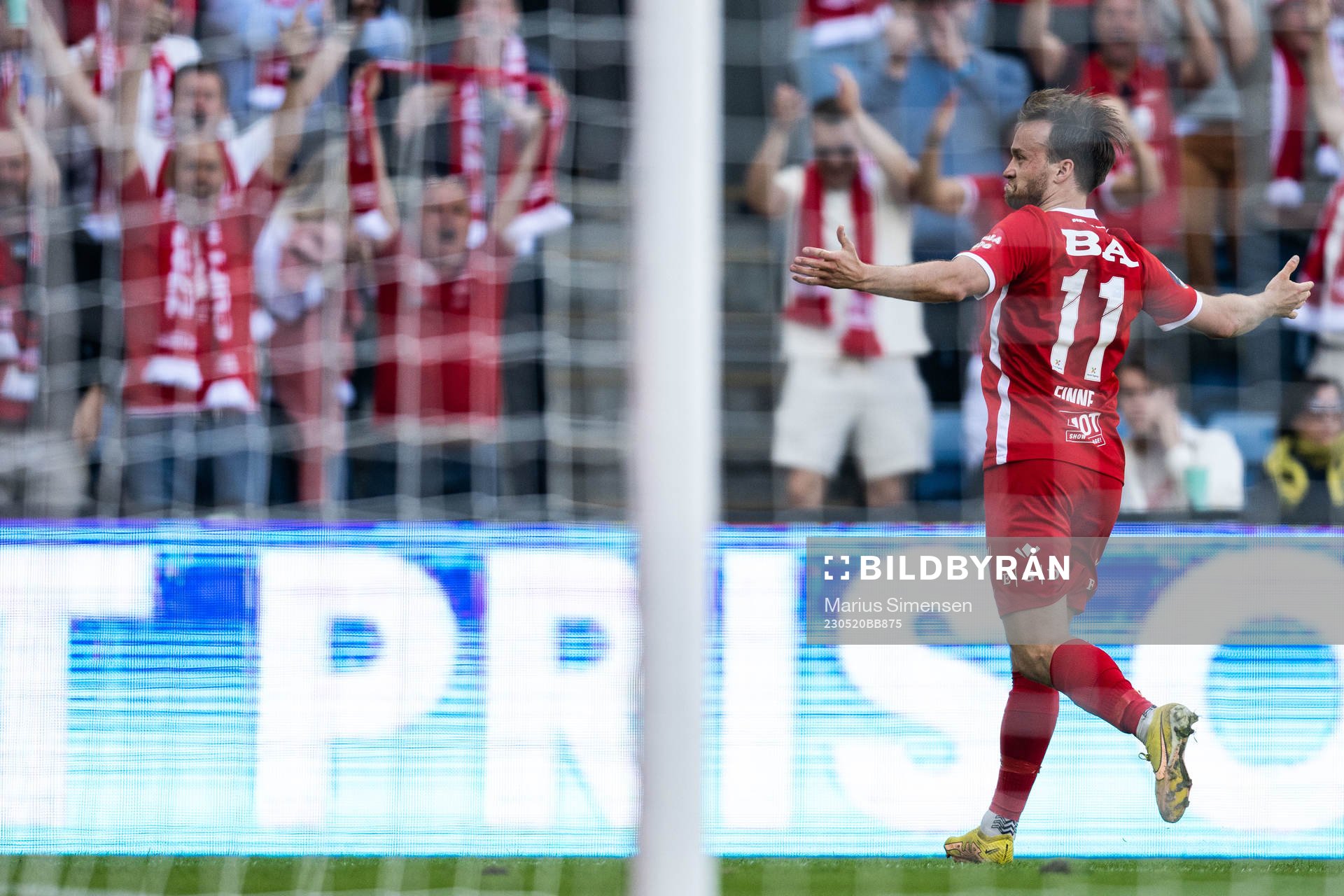 Bård Finne of Brann celebrates scoring 2-0