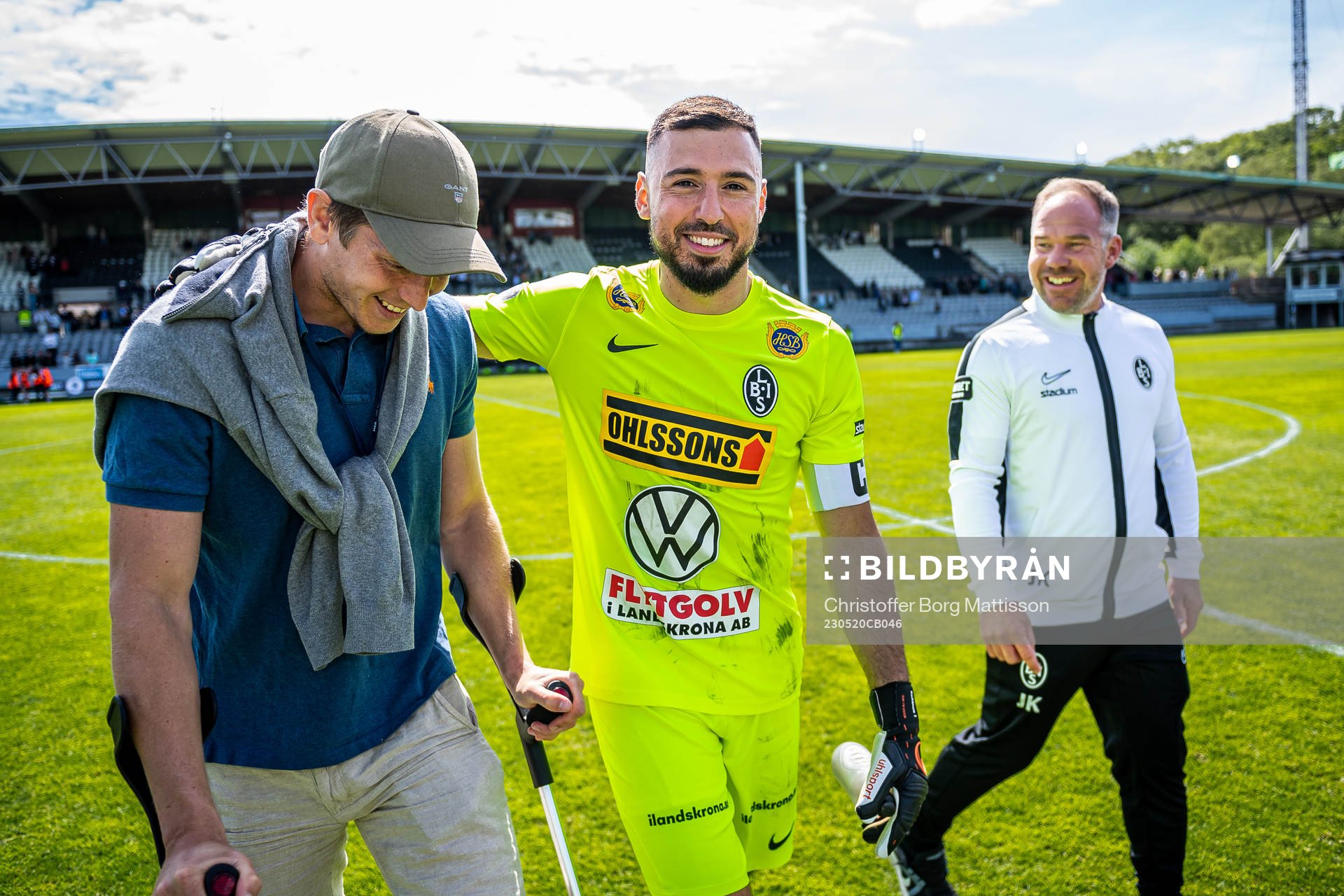 Landskronas Philip Andersson och målvakt Amr Kaddoura