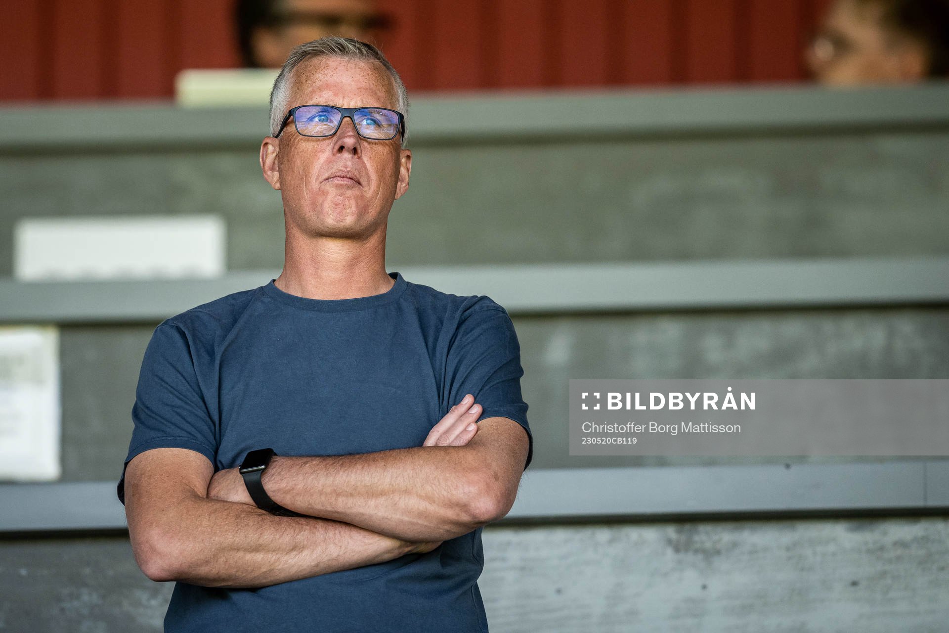 Eslövs BKs tränare Peter Olsson på läktaren