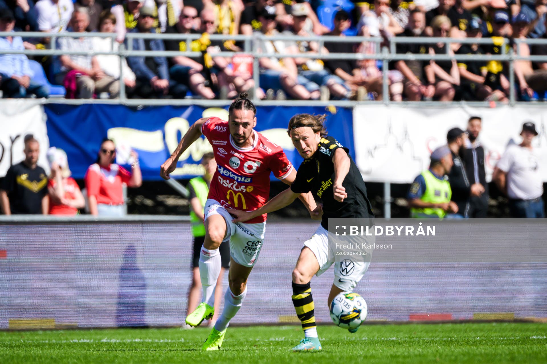 Degerfors Dijan Vukojevic och AIKs Axel Björnström