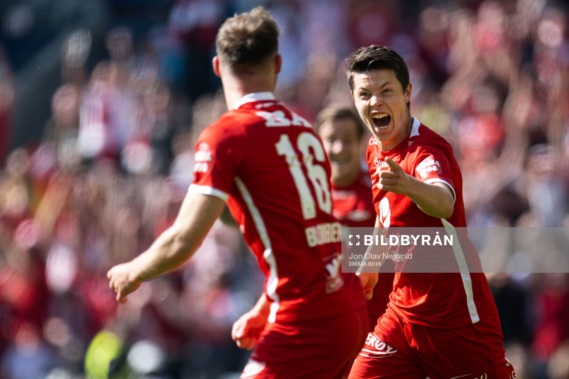 Ole Didrik Blomberg and Mathias Rasmussen of Brann