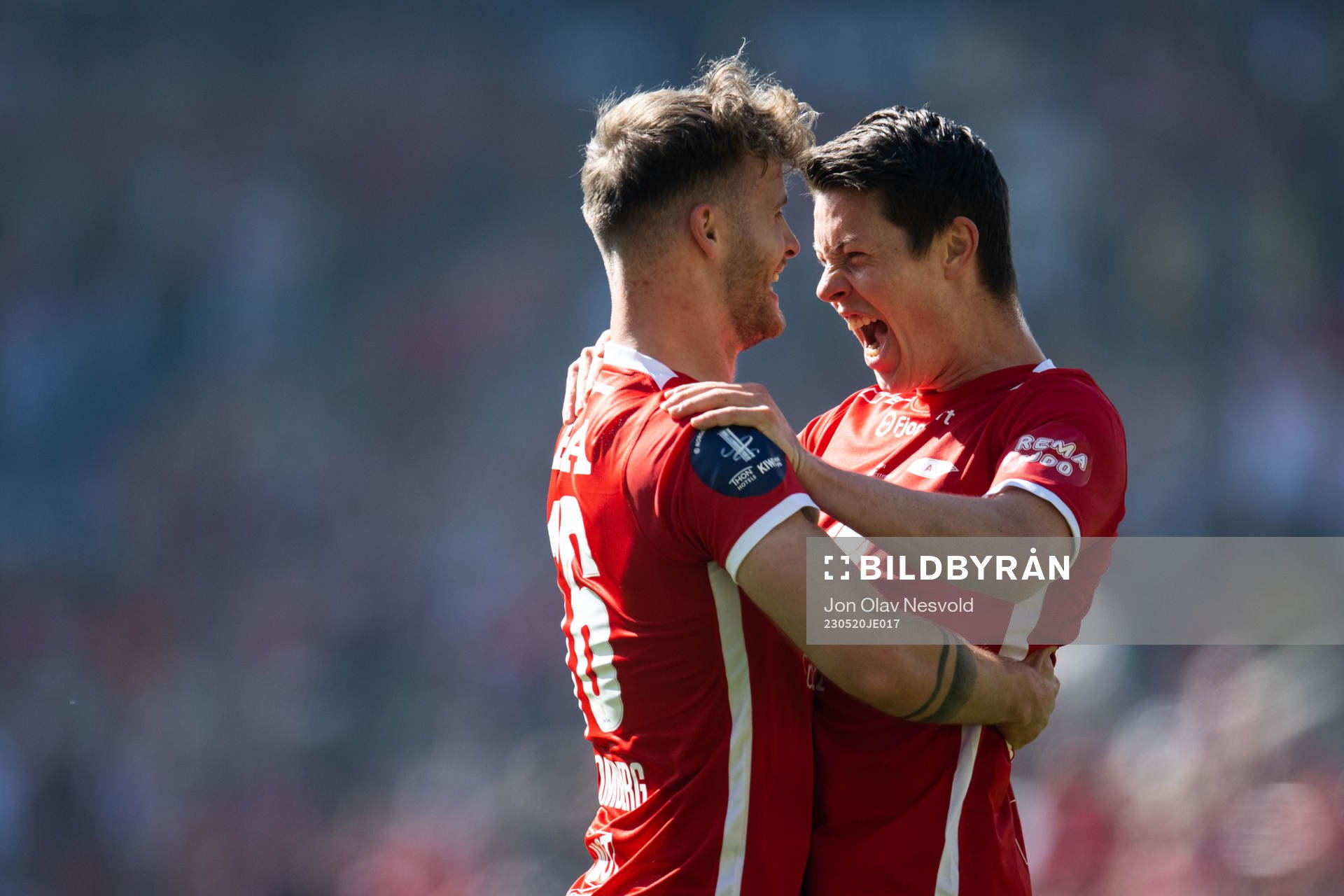Ole Didrik Blomberg and Mathias Rasmussen of Brann