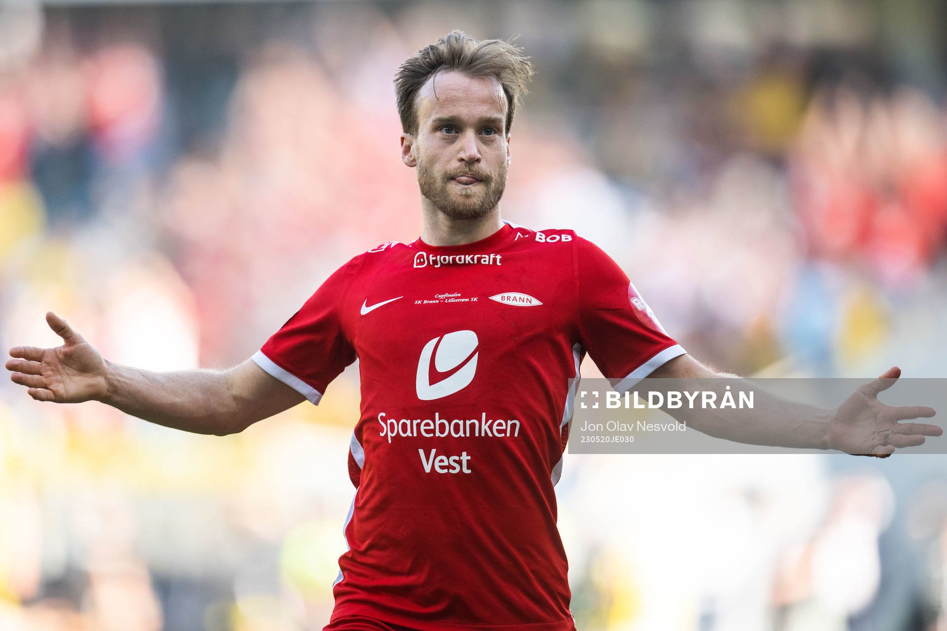 Bård Finne of Brann celebrates scoring 2-0
