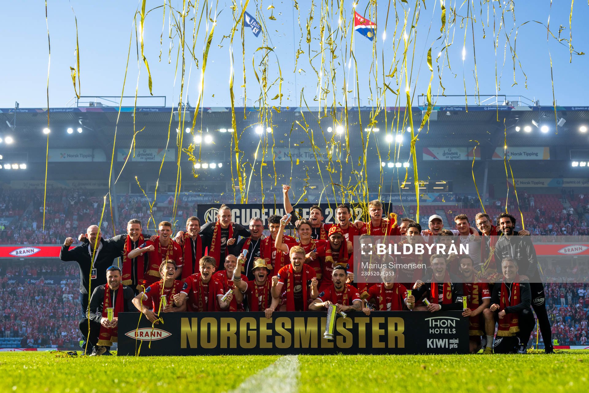 Players of Brann celebrate