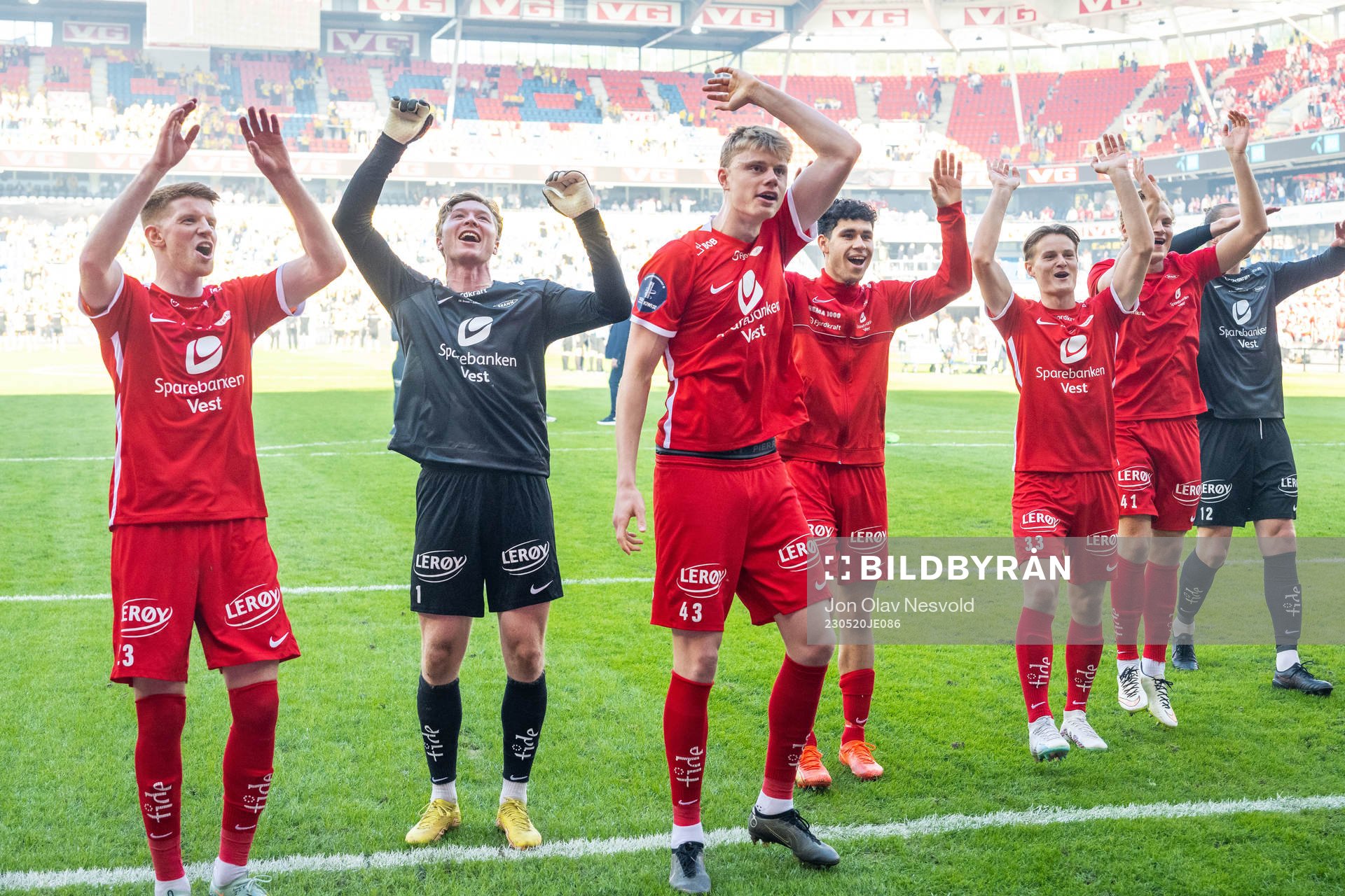 Rasmus Holten of Brann celebrates
