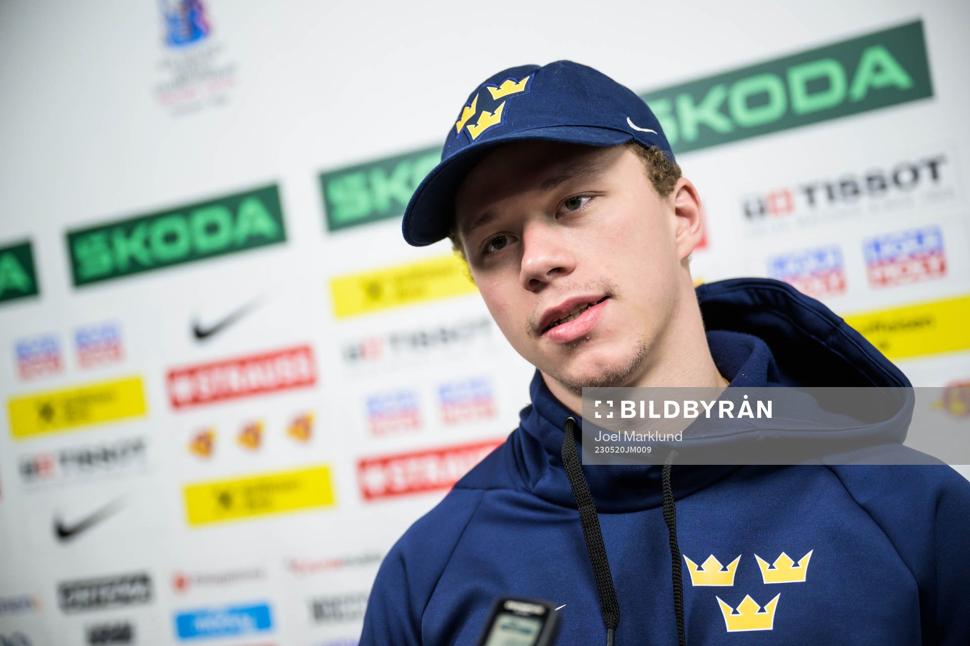 Lucas Raymond of Sweden being interviewed