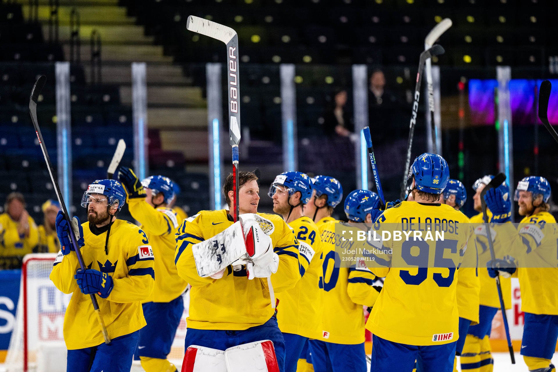 Lukas Bengtsson, goaltender Lars Johansson, Oscar Lindberg